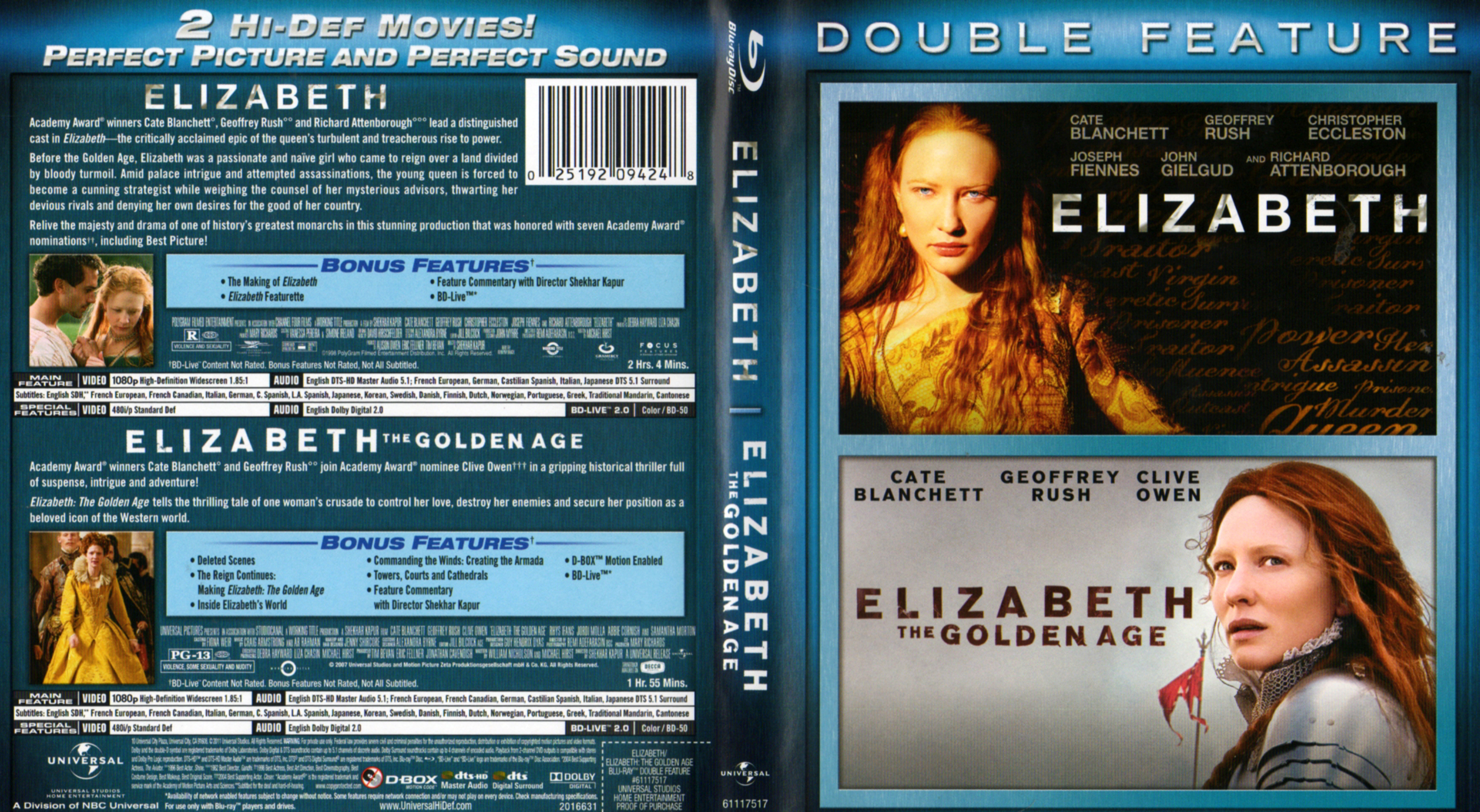 Jaquette DVD Elizabeth + Elizabeth l