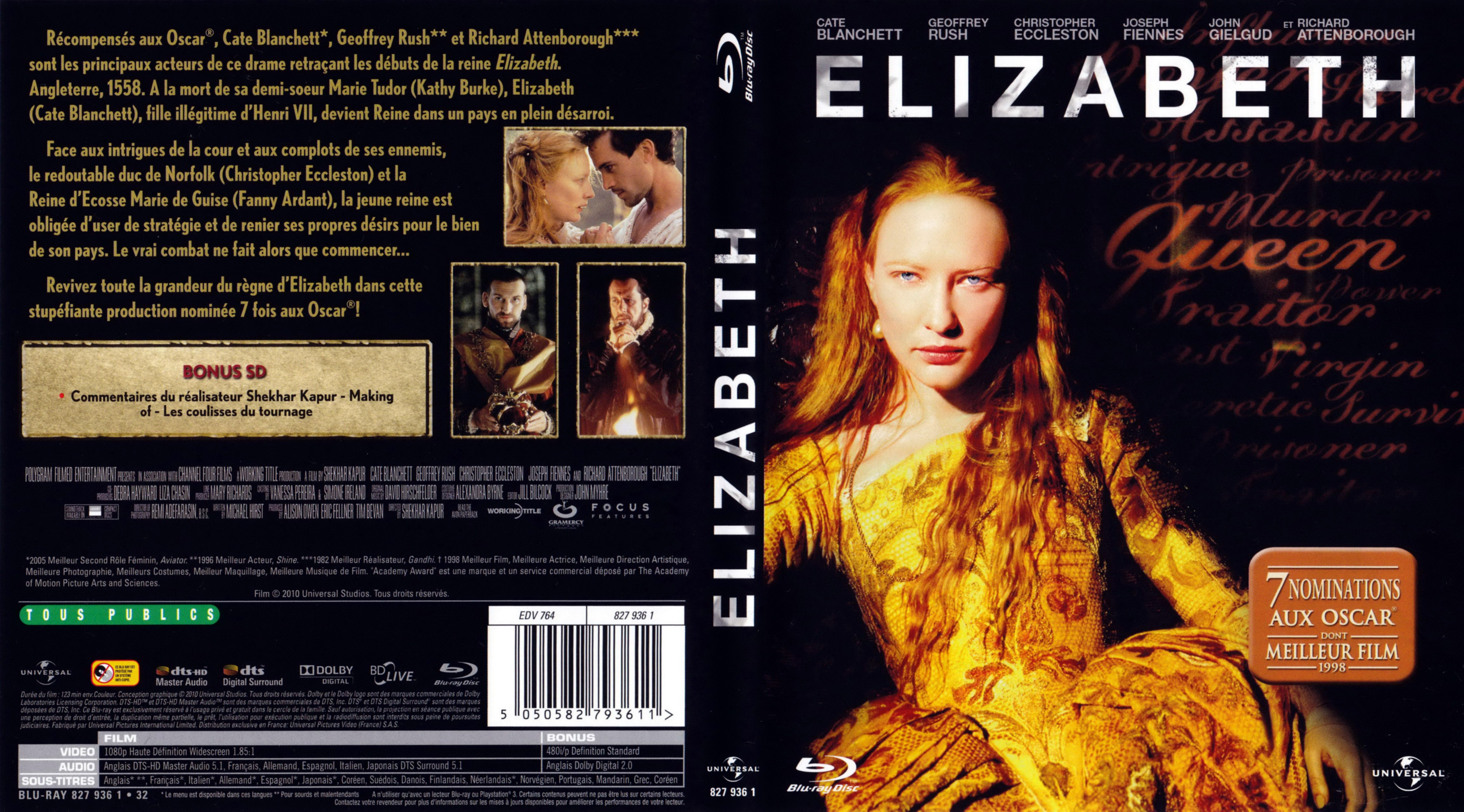Jaquette DVD Elizabeth (BLU-RAY)