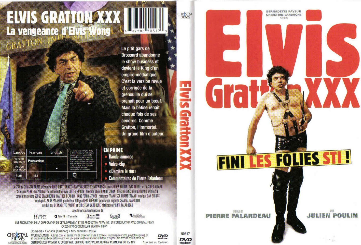 Jaquette DVD Elvis Gratton XXX