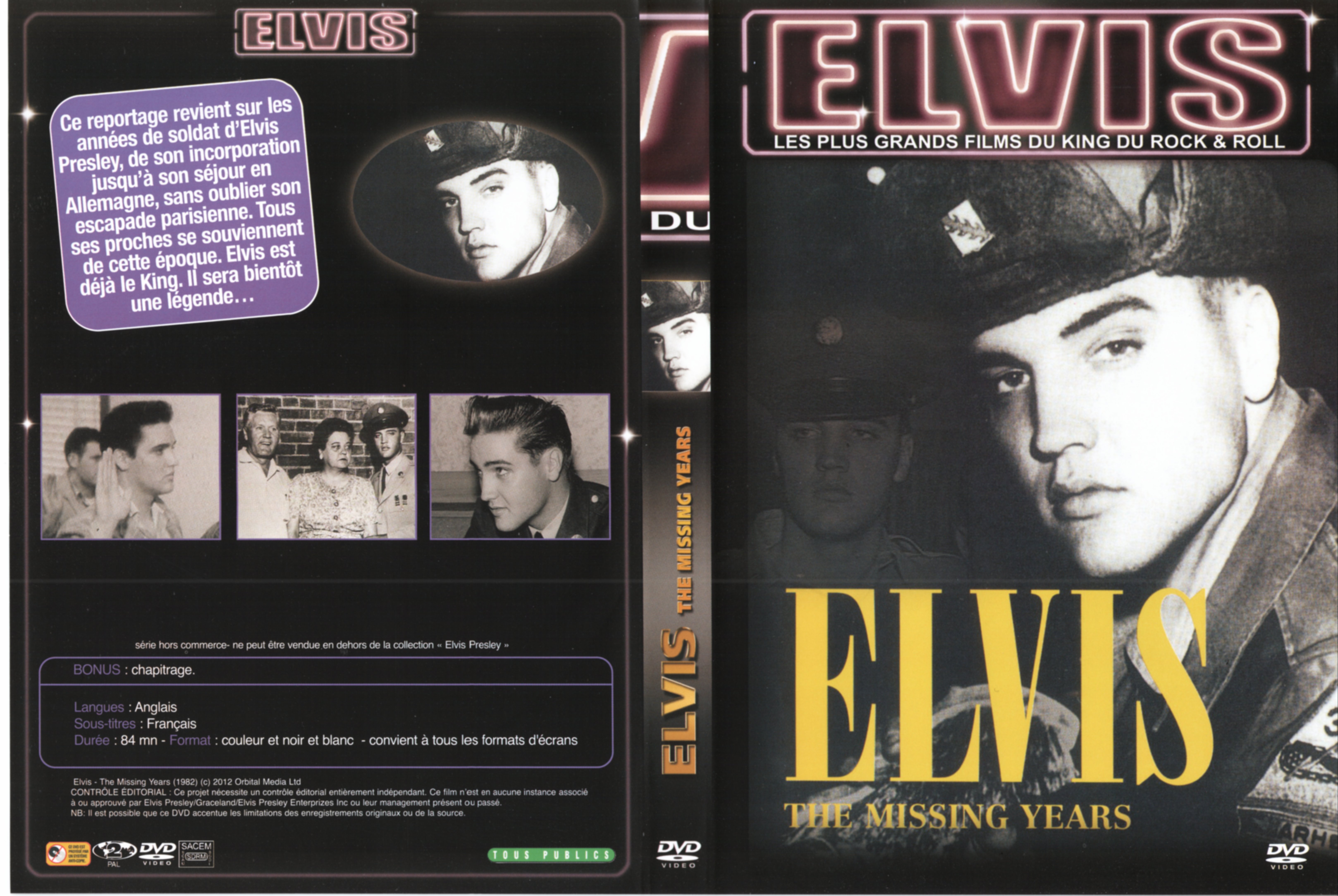 Jaquette DVD Elvis - The missing year