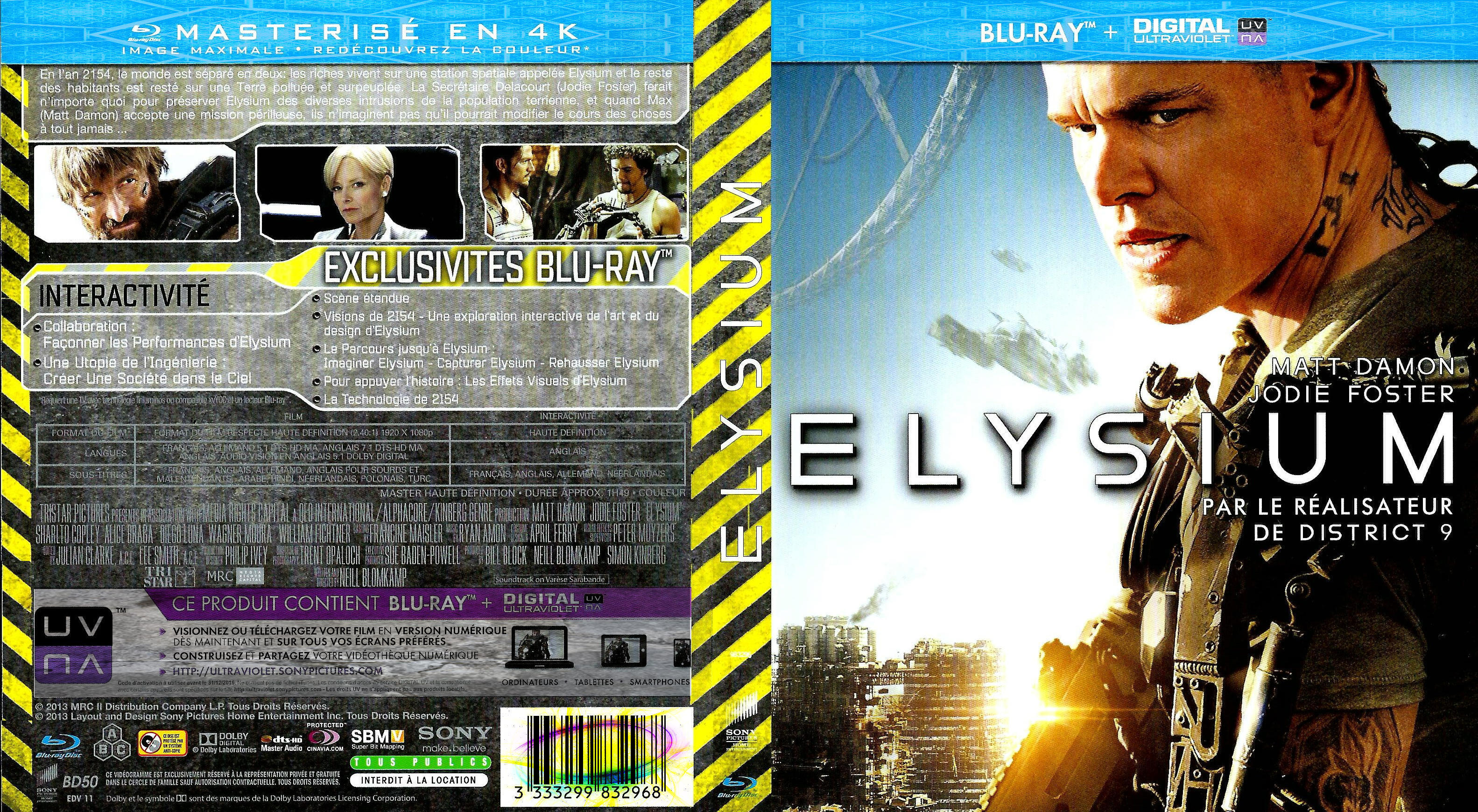 Jaquette DVD Elysium (2013) (BLU-RAY)