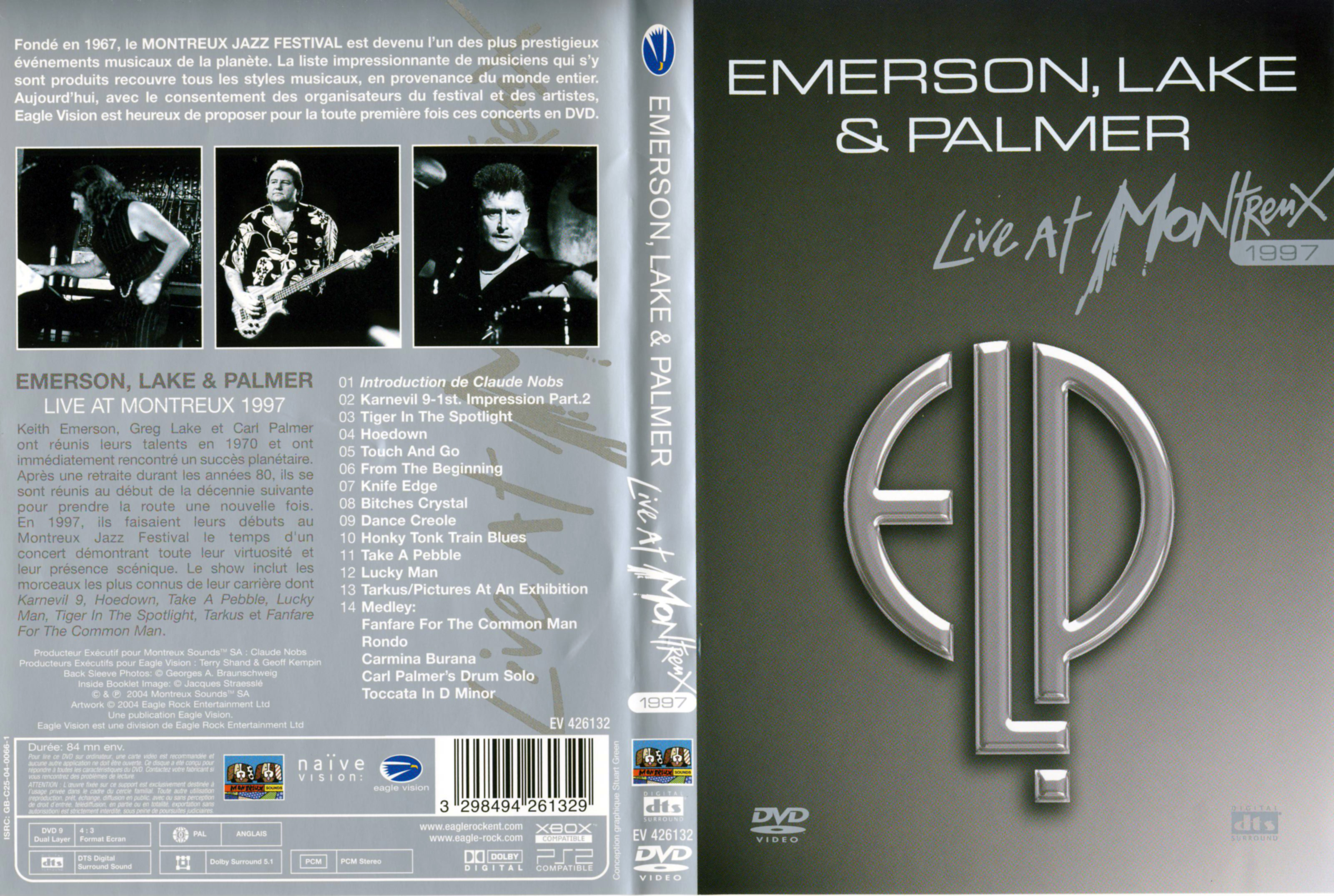 Jaquette DVD Emerson Lake et Palmer Live at Montreux 1997