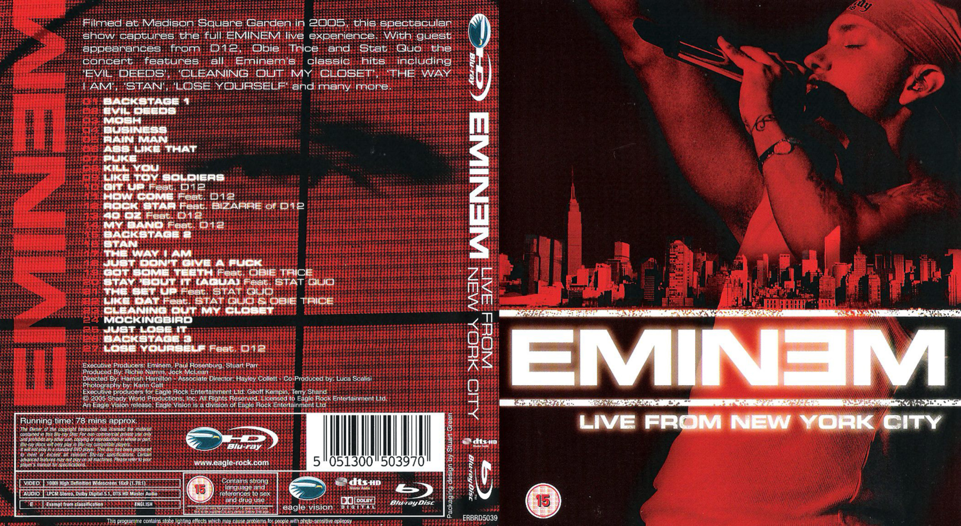 Jaquette DVD Eminem - Live from new york city 2005 (BLU-RAY)