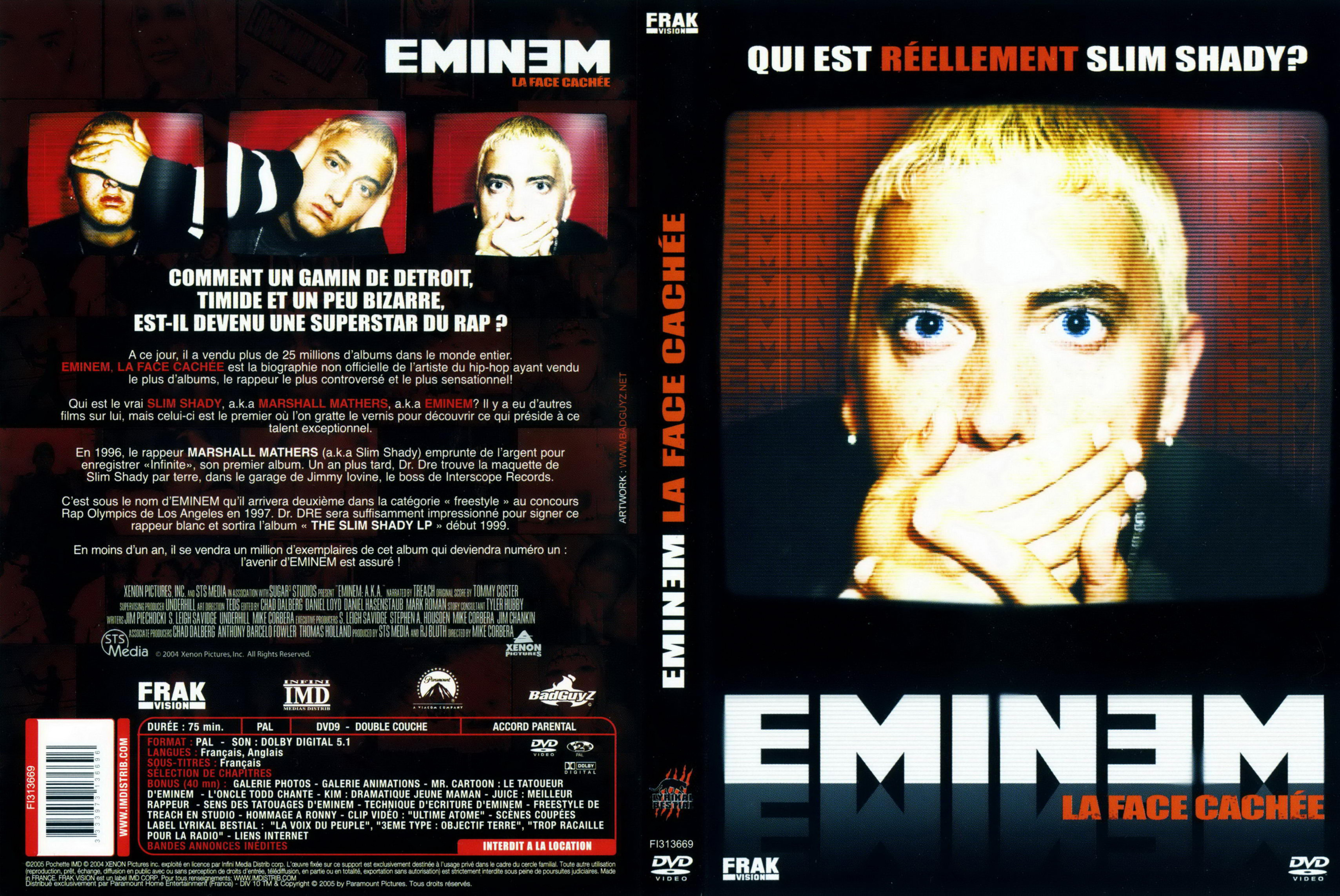 Jaquette DVD Eminem la face cache