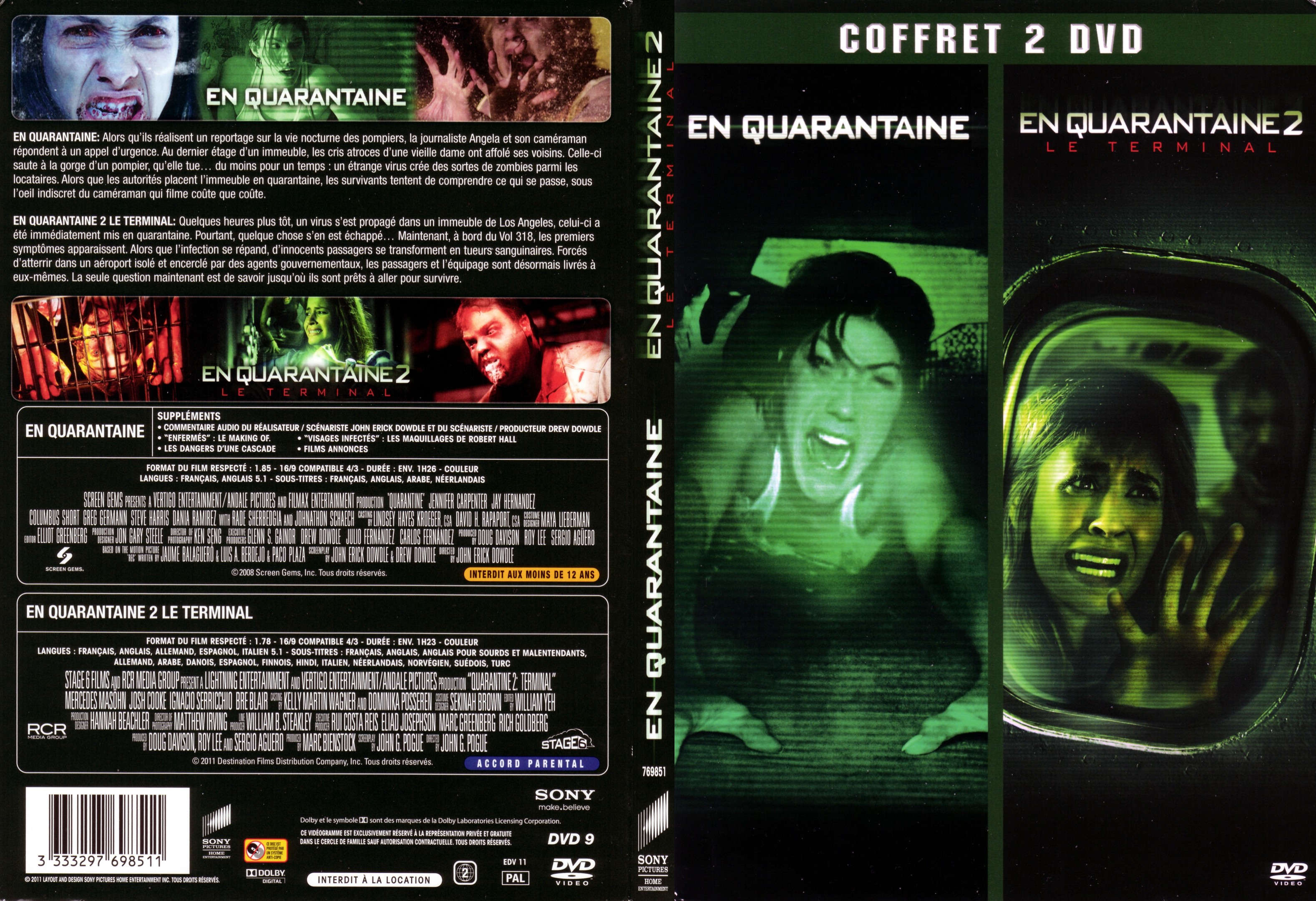 Jaquette DVD En quarantaine 1 + 2 - SLIM