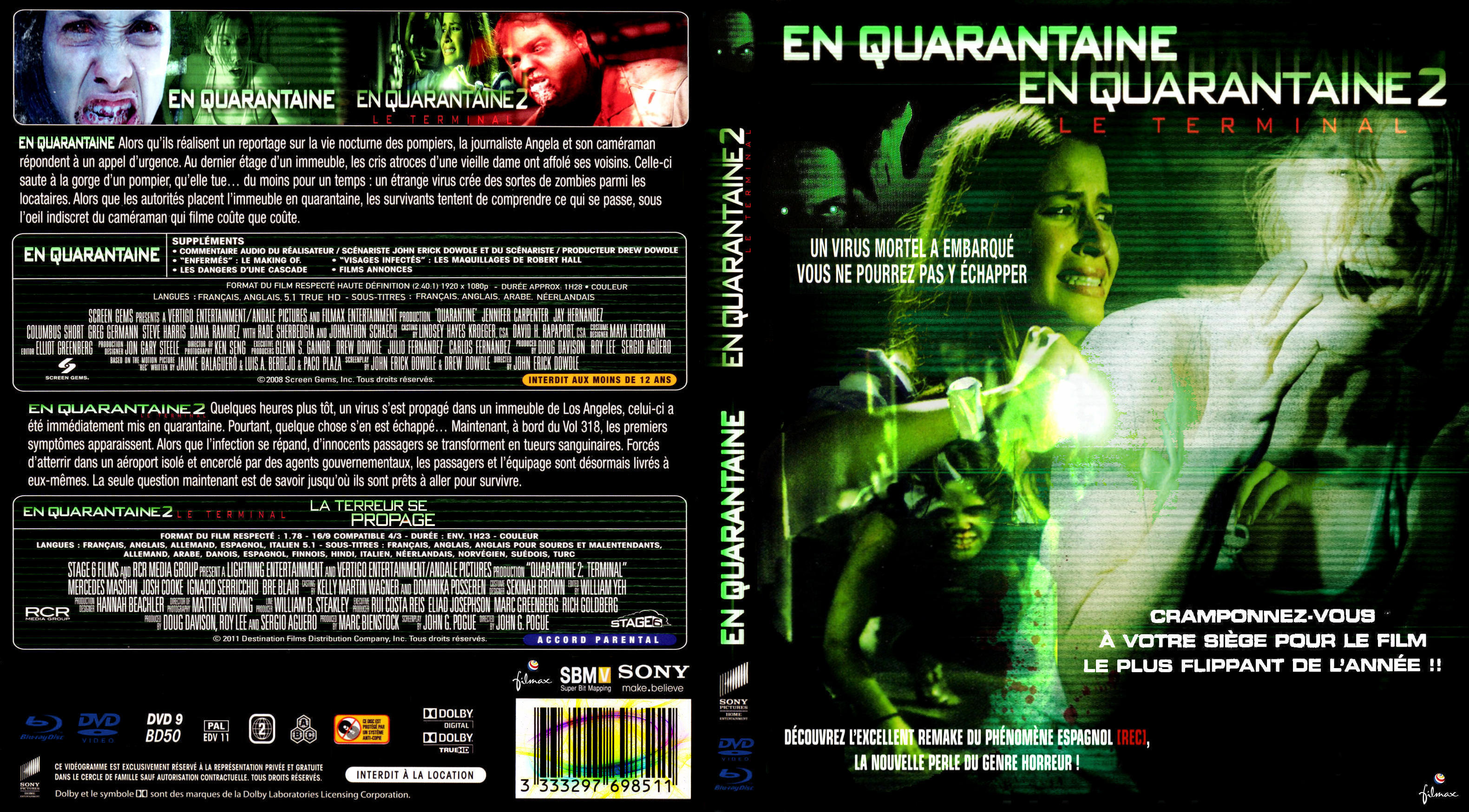 Jaquette DVD En quarantaine 1 et 2 custom (BLU-RAY)