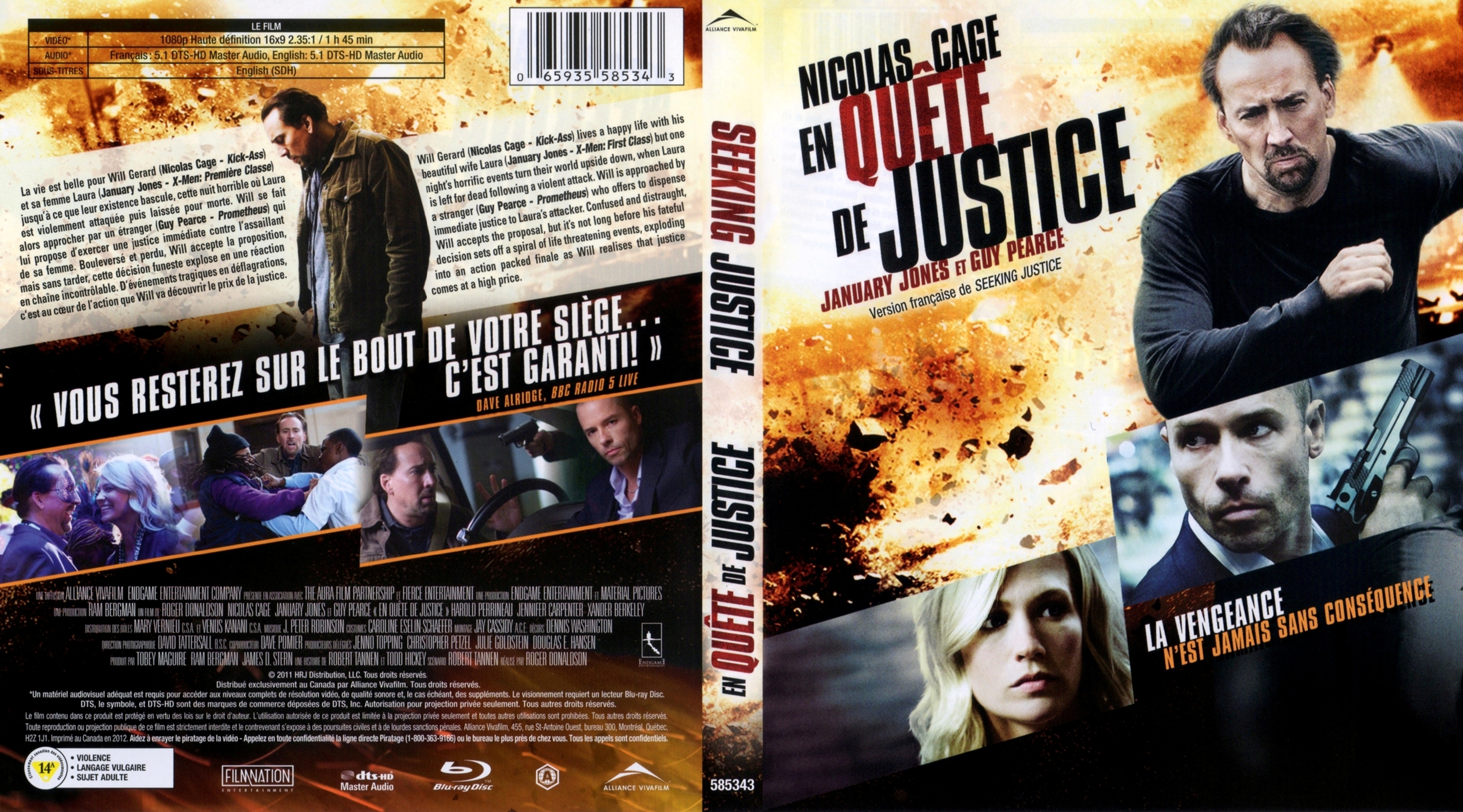 Jaquette DVD En qute de justice - Seeking justice (Canadienne)