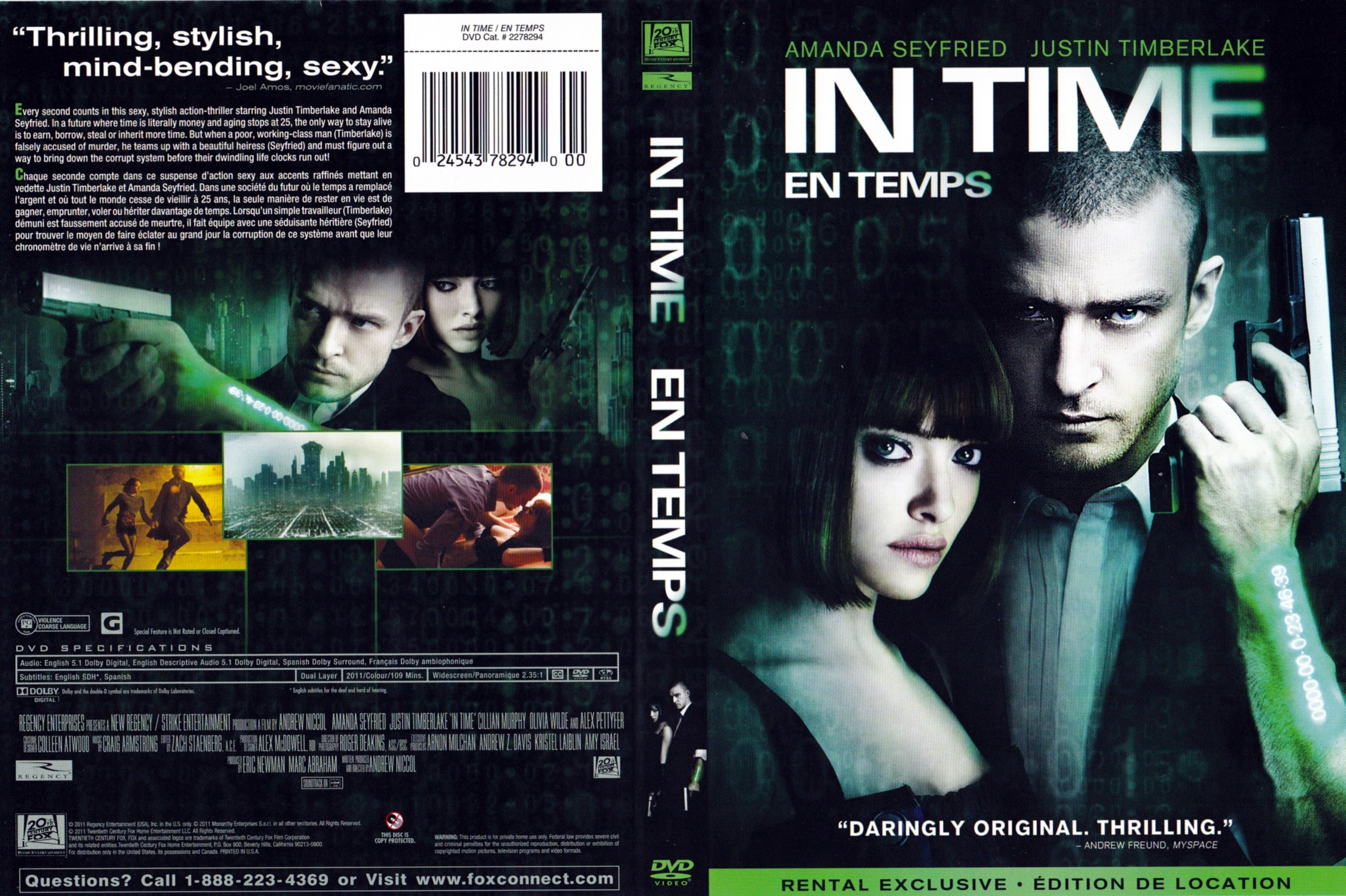 Jaquette DVD En temps - In time (Canadienne)