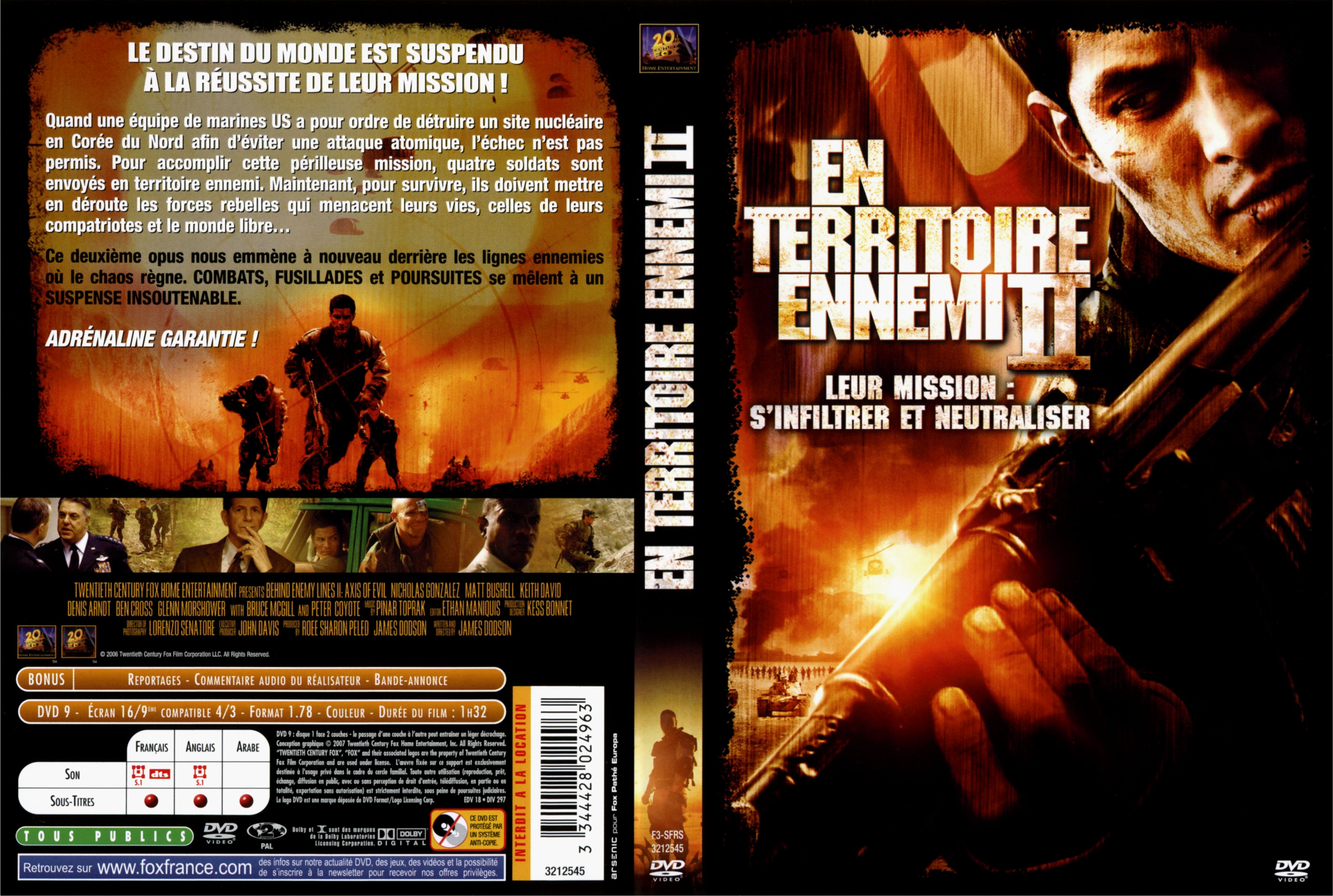 Jaquette DVD En territoire ennemi 2