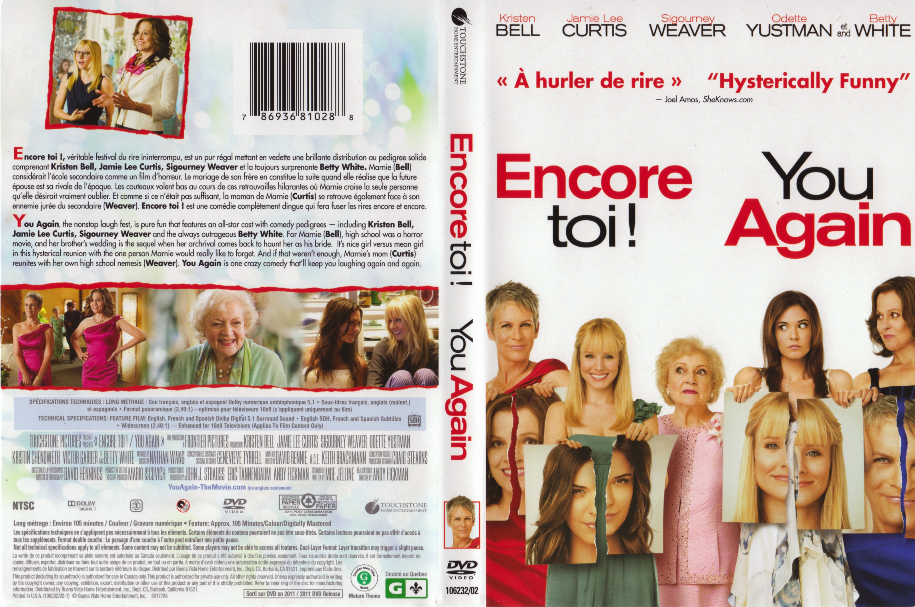 Jaquette DVD Encore toi - You again (Canadienne)