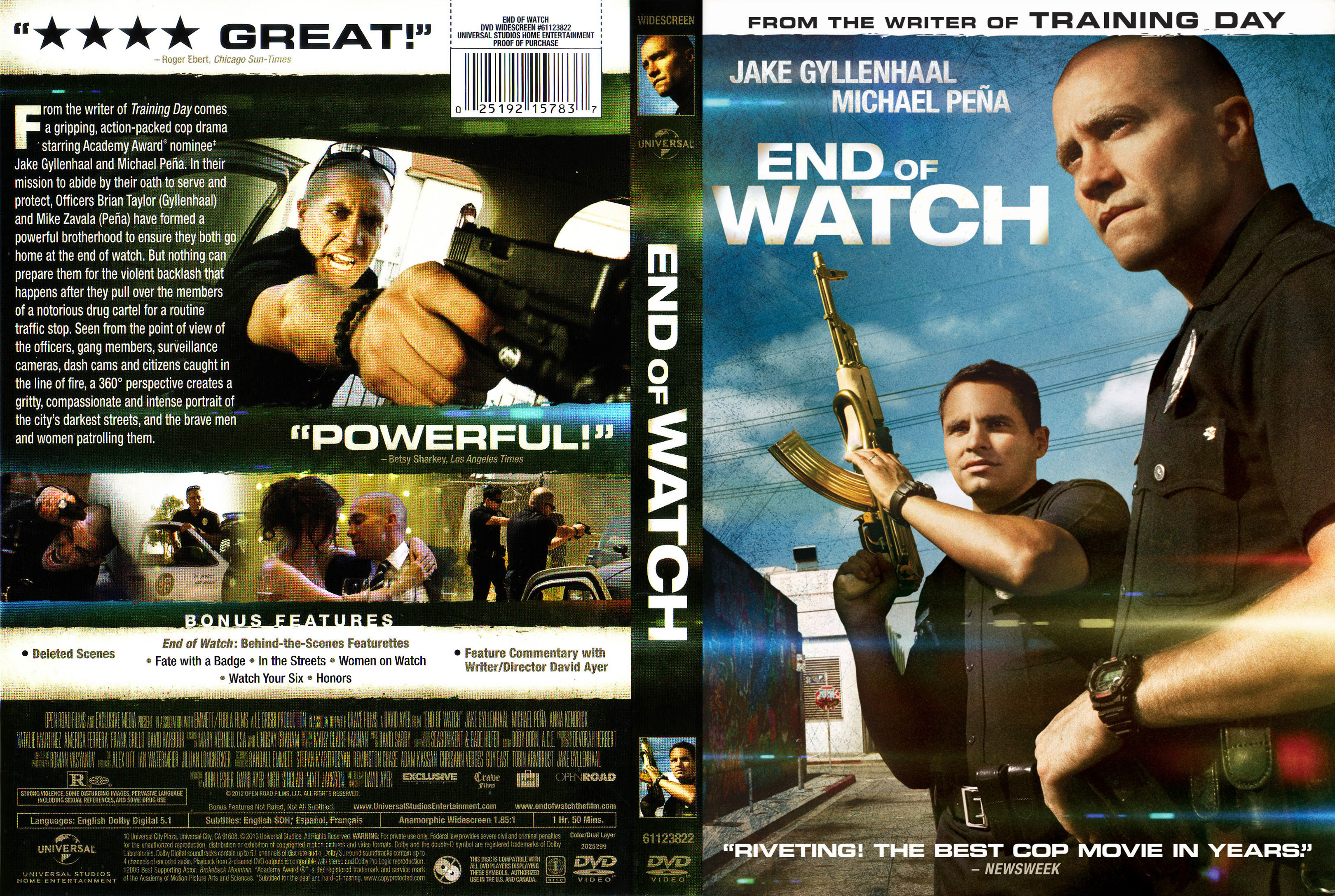 Jaquette DVD End Of Watch Zone 1