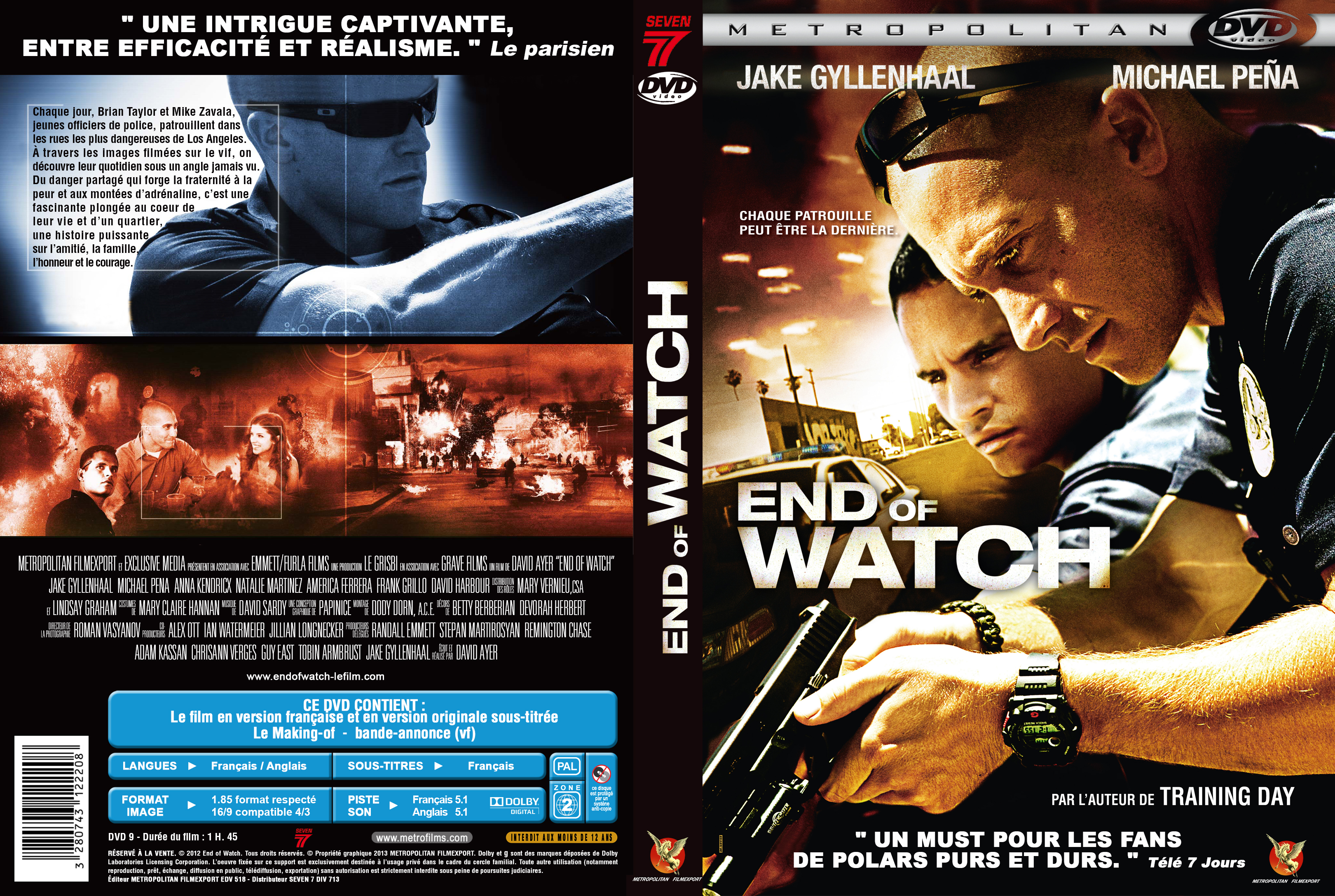Jaquette DVD End of watch custom