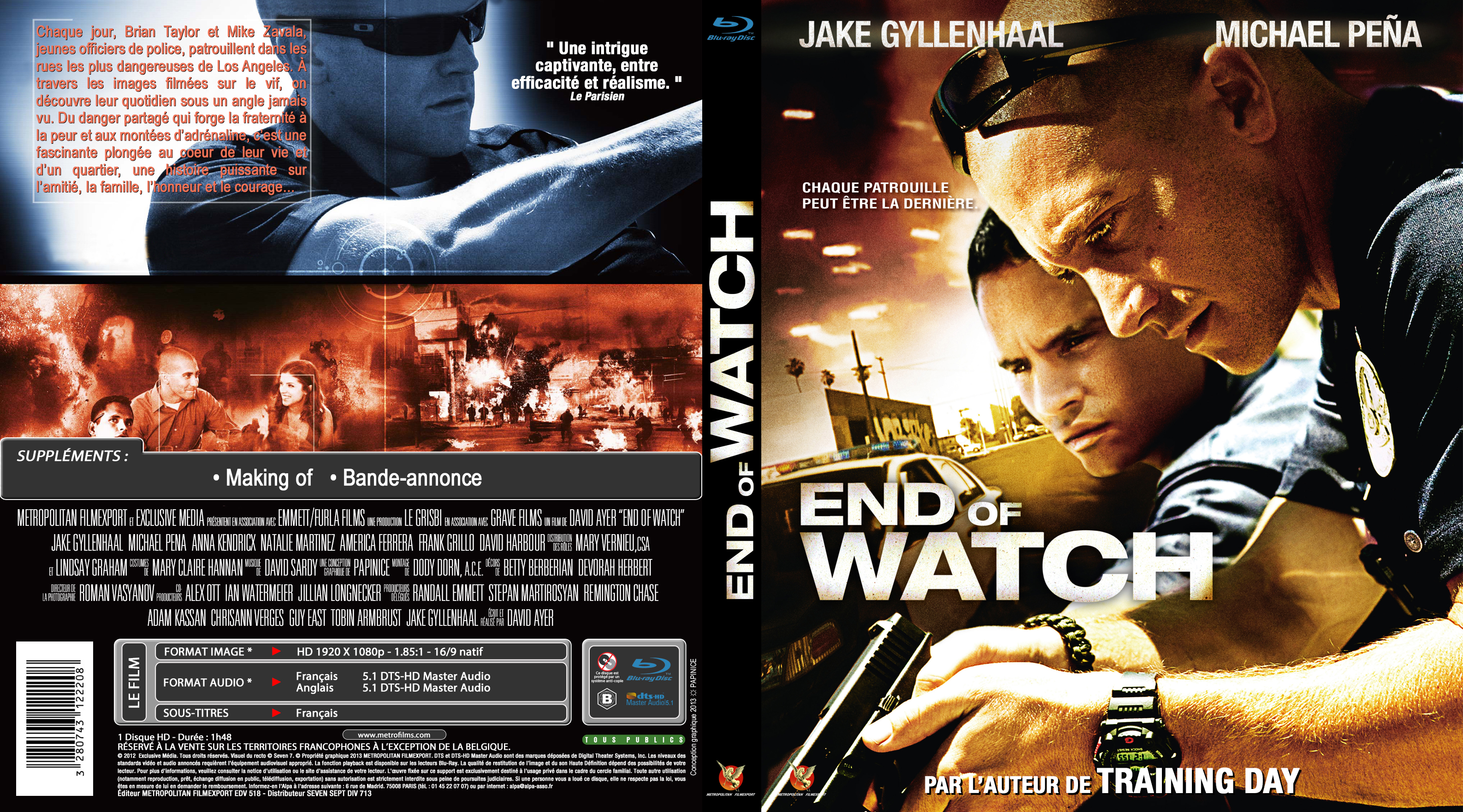 Jaquette DVD End of watch custom (BLU-RAY)