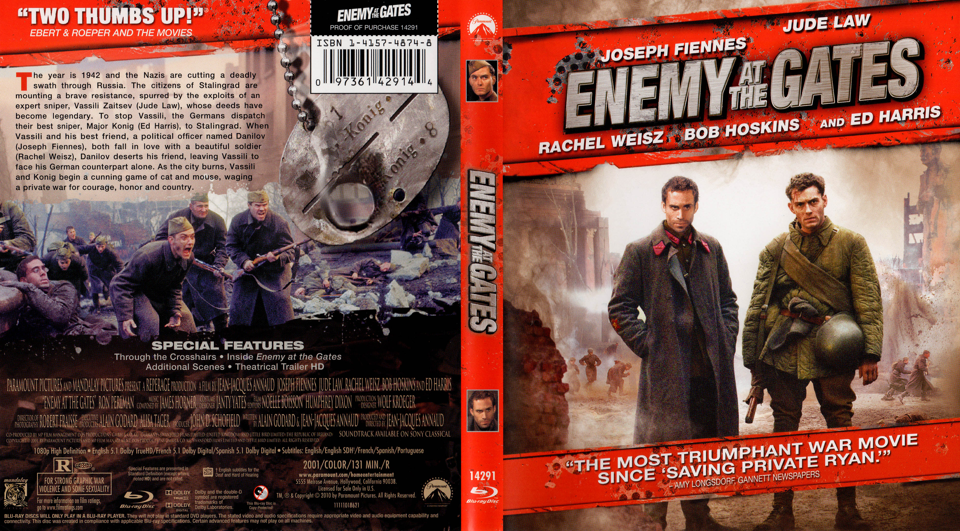 Jaquette DVD Enemy at the gates - Stalingrad Zone 1 (BLU-RAY)