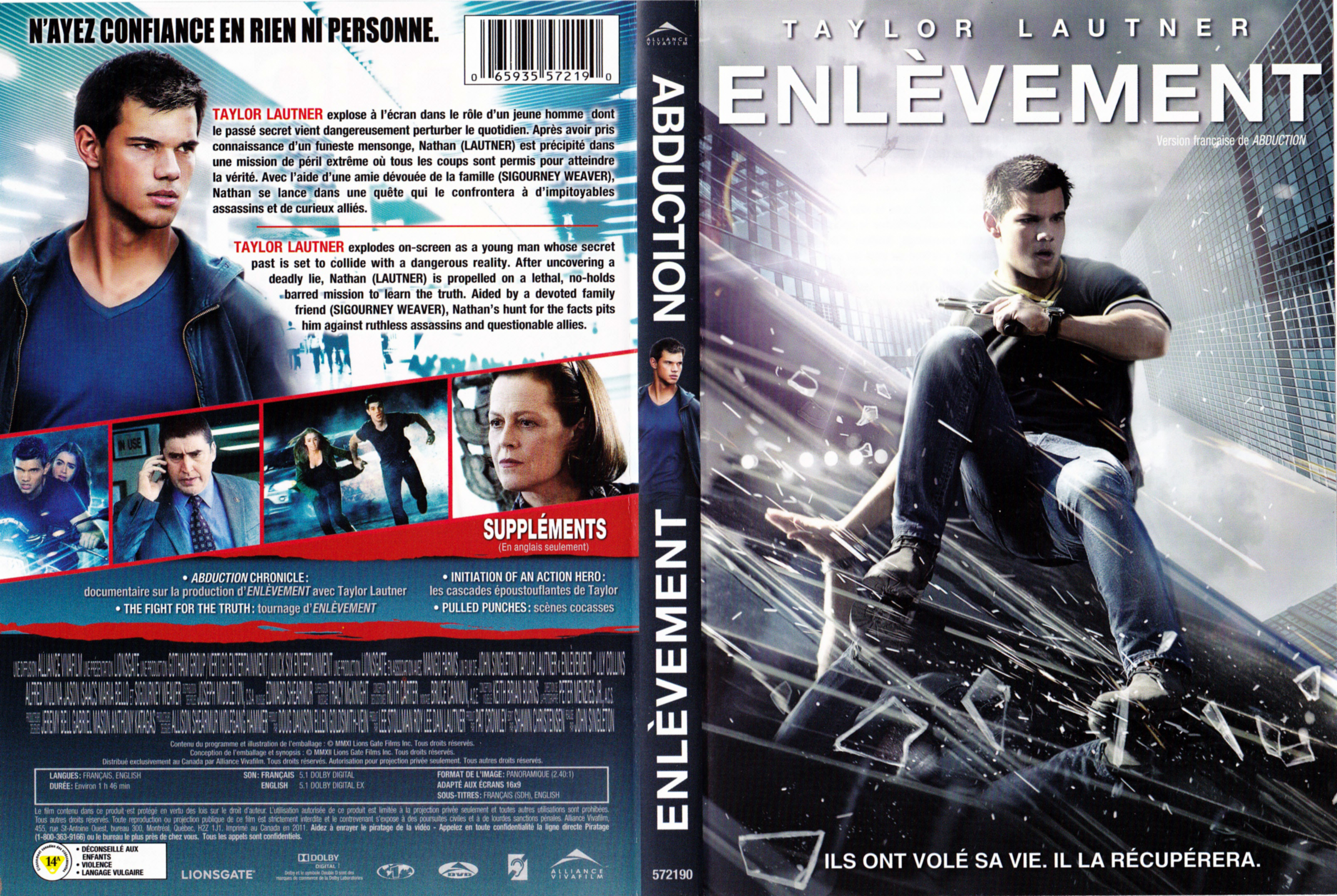 Jaquette DVD Enlvement - Abduction (Canadienne)