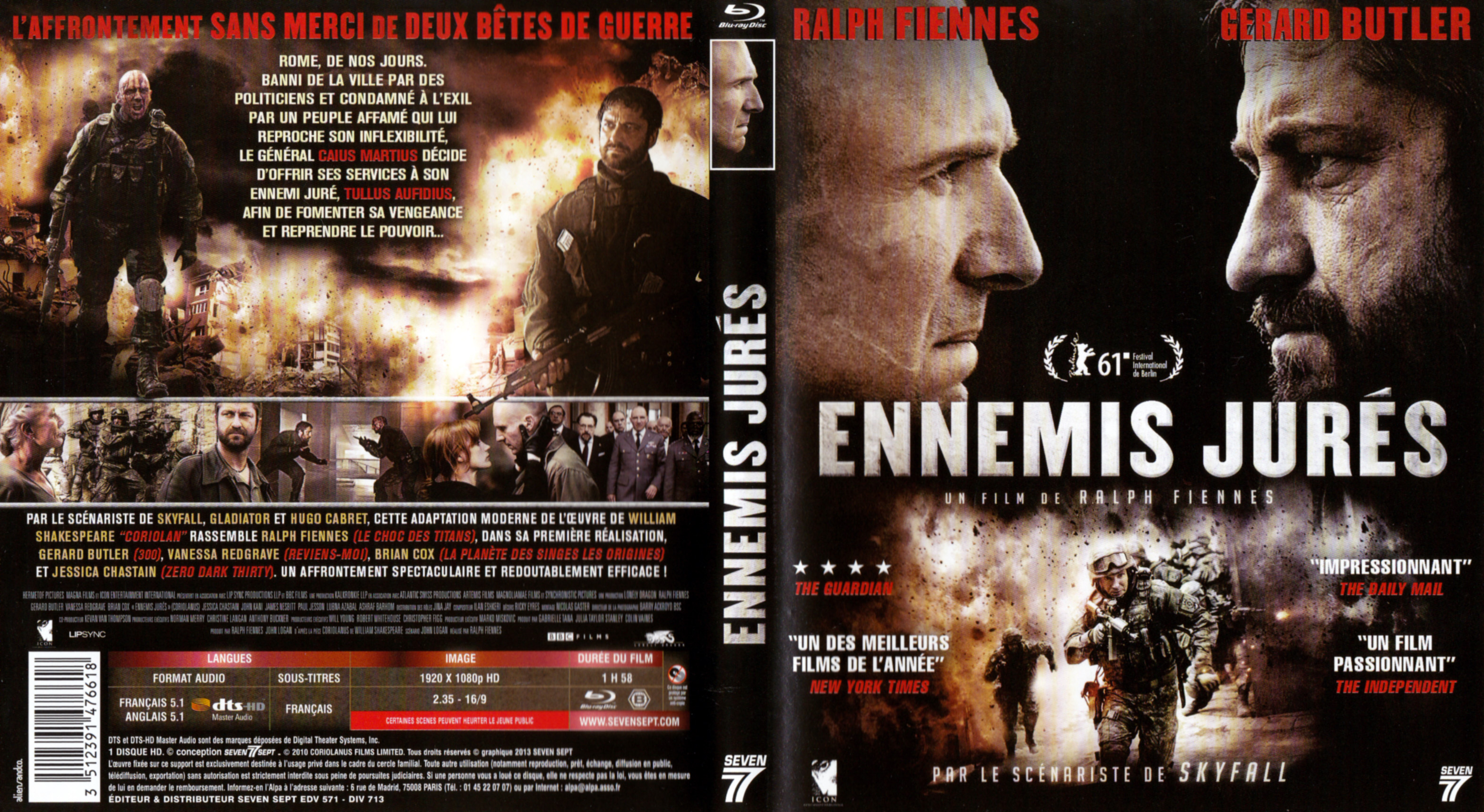 Jaquette DVD Ennemis jurs (BLU-RAY)