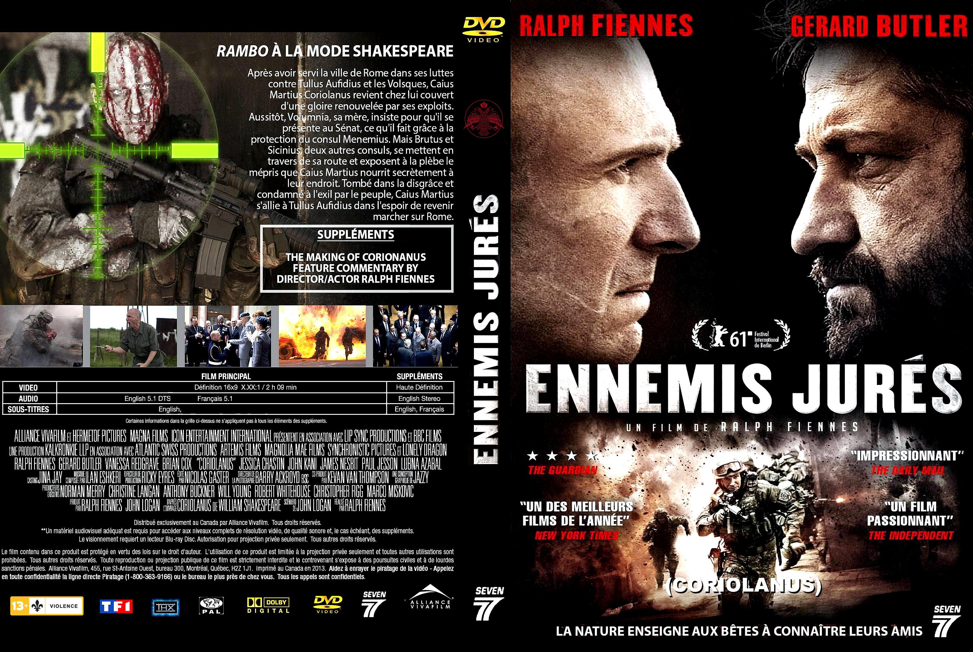 Jaquette DVD Ennemis jurs custom