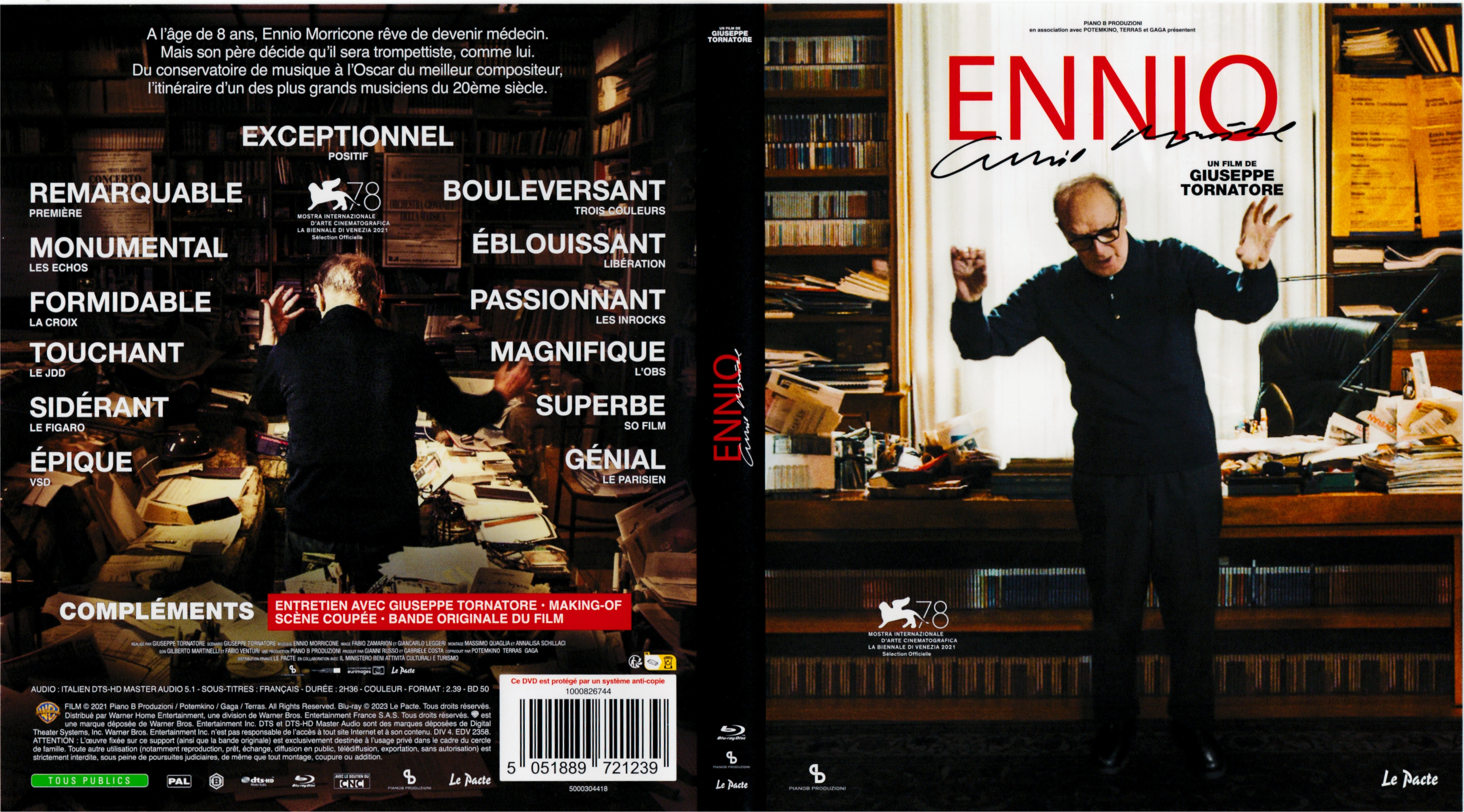 Jaquette DVD Ennio (BLU-RAY)