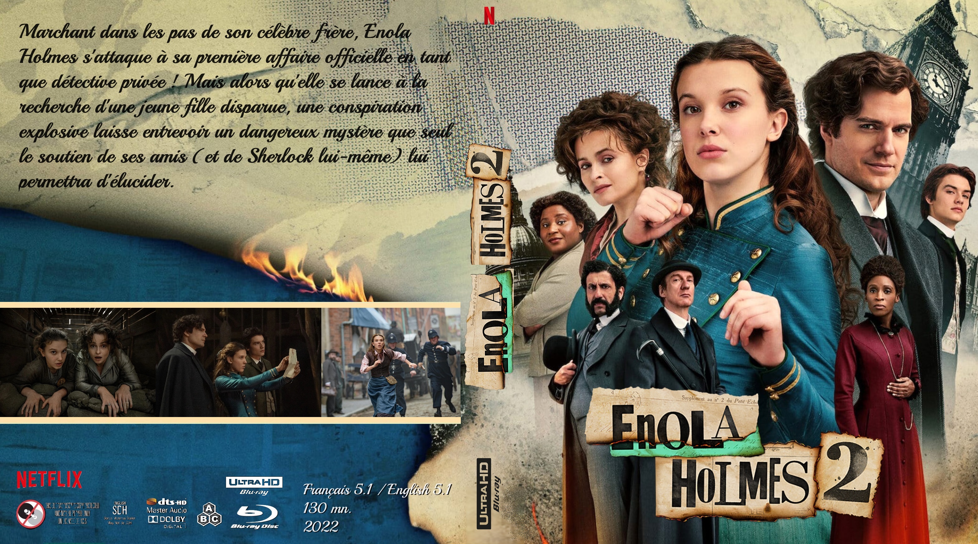 Jaquette DVD Enola Holmes 2 4K custom (BLU-RAY)