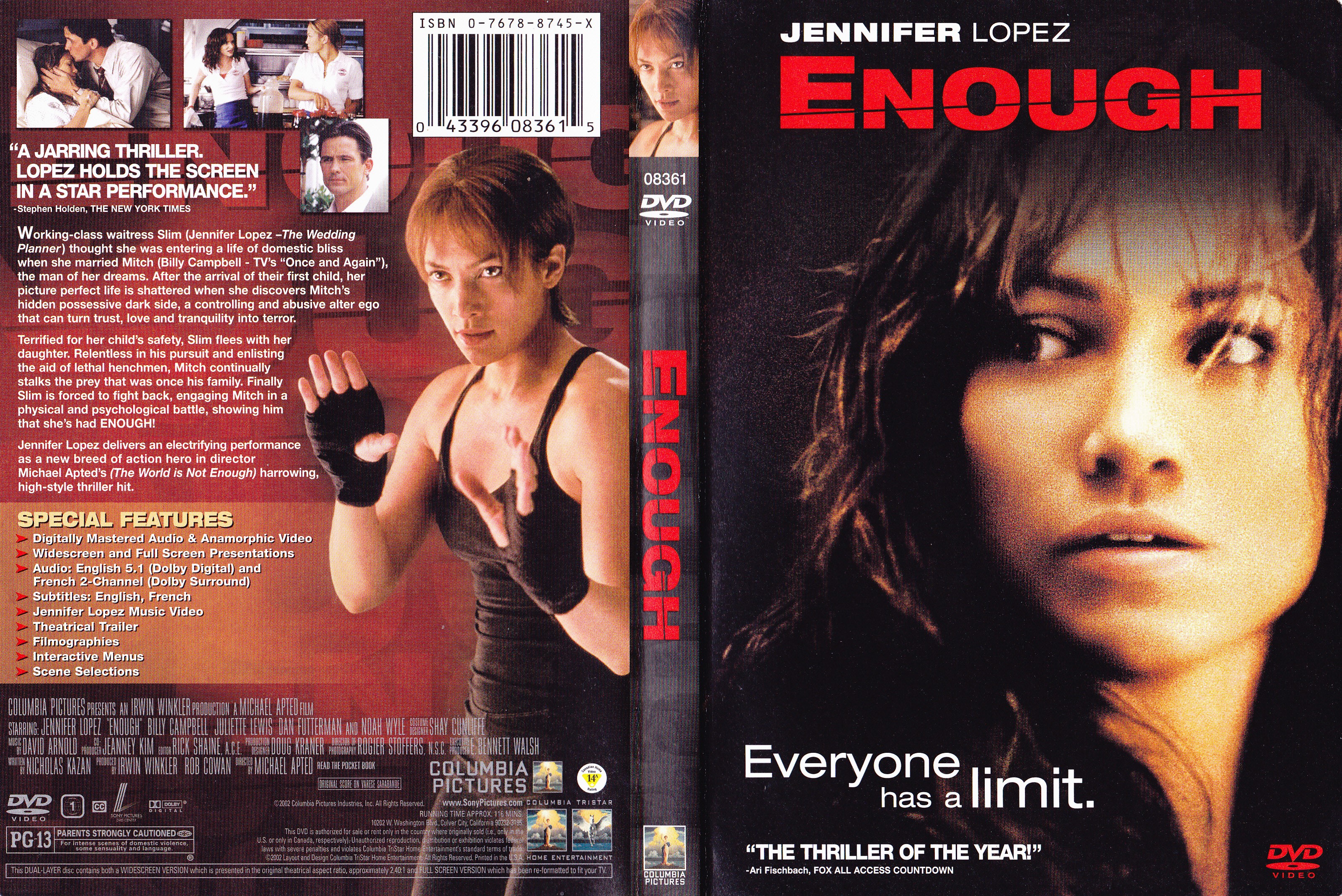 Jaquette DVD Enough (Canadienne)