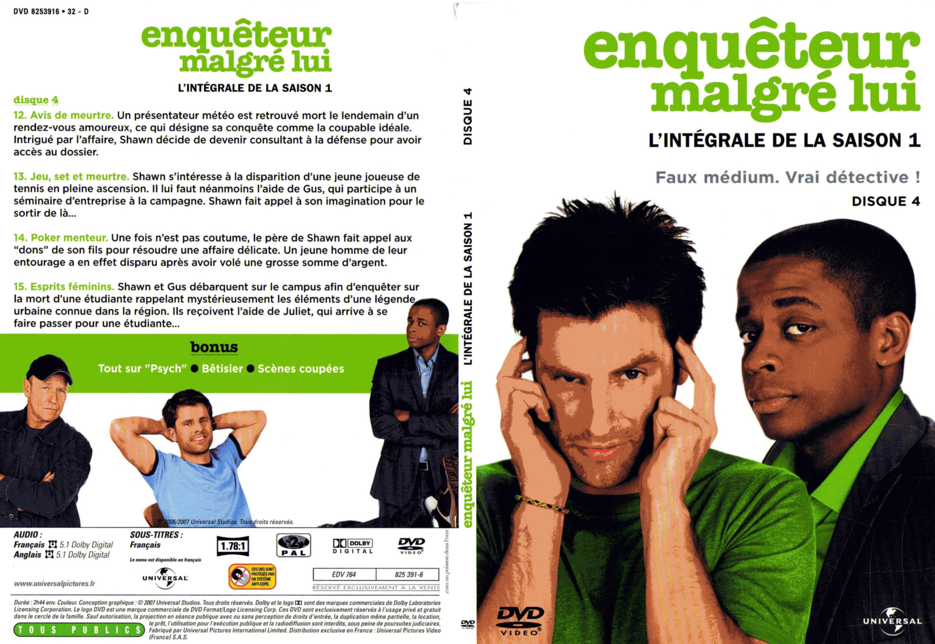 Jaquette DVD Enqueteur malgr lui Saison 1 DVD 4
