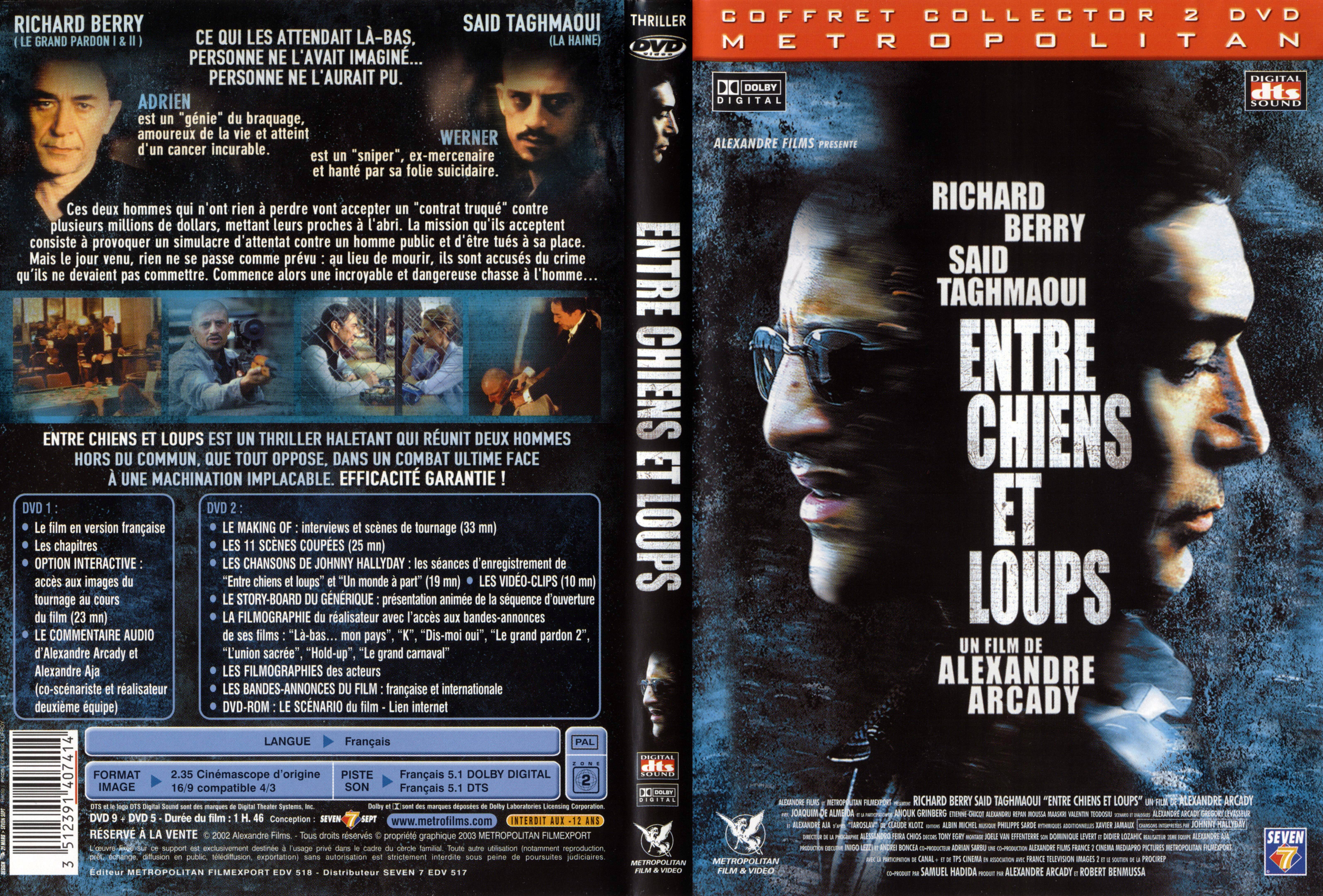 Jaquette DVD Entre chiens et loups v2