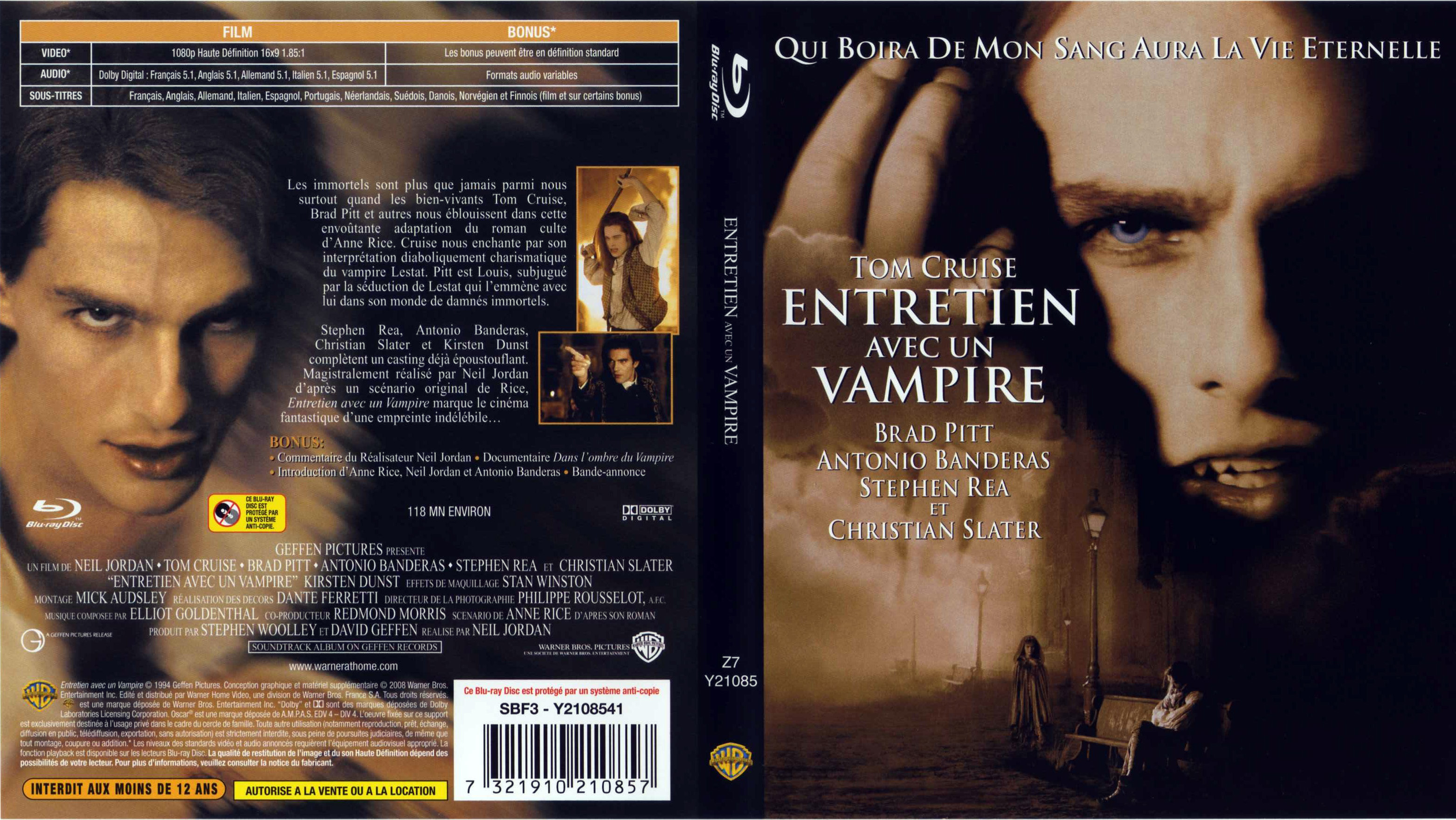Jaquette DVD Entretien avec un vampire (BLU-RAY)