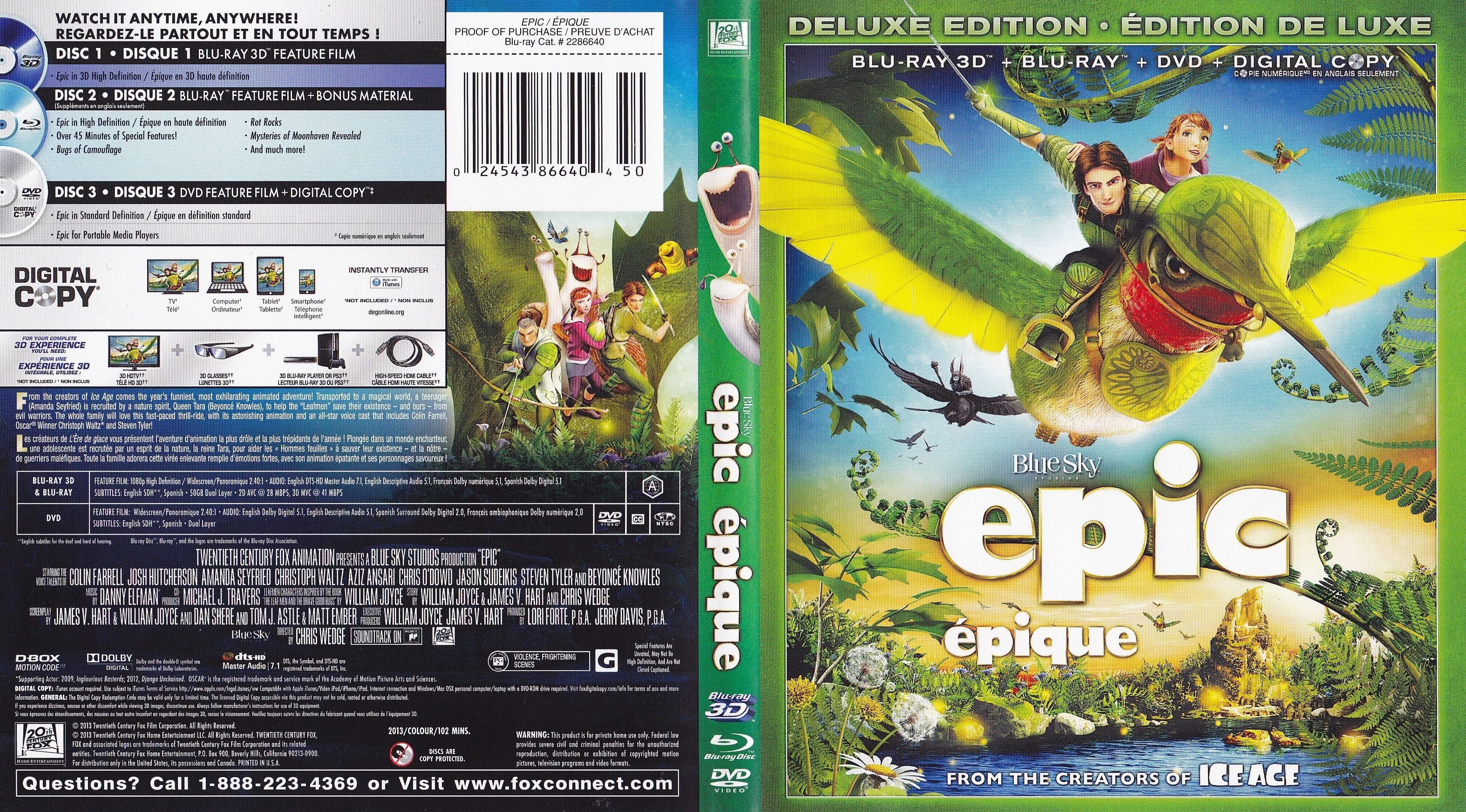 Jaquette DVD Epique - Epic (Ccanadienne) (BLU-RAY)