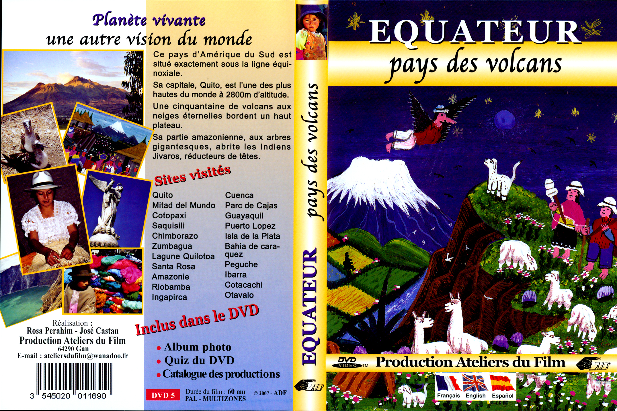 Jaquette DVD Equateur Pays des Volcans
