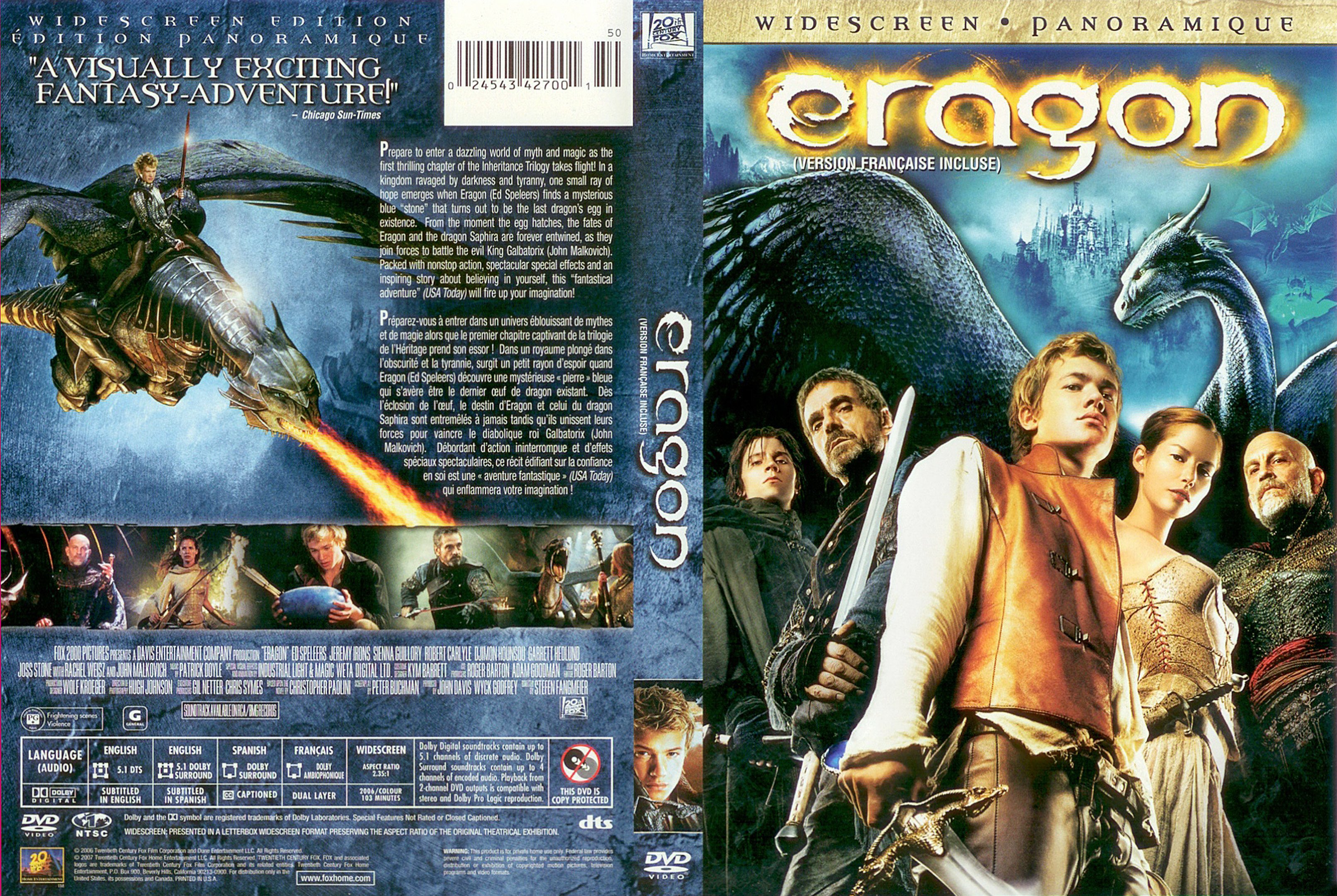 Jaquette DVD Eragon Zone 1