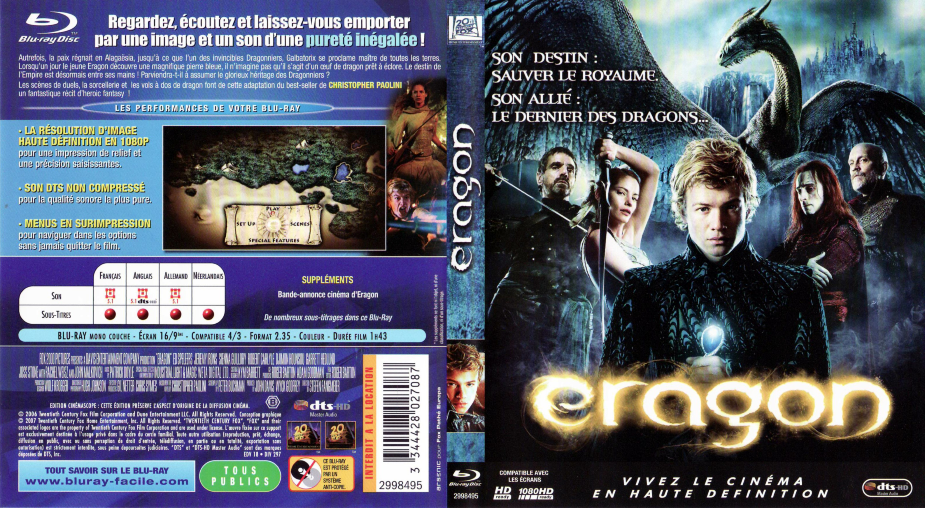 Jaquette DVD Eragon (BLU-RAY)