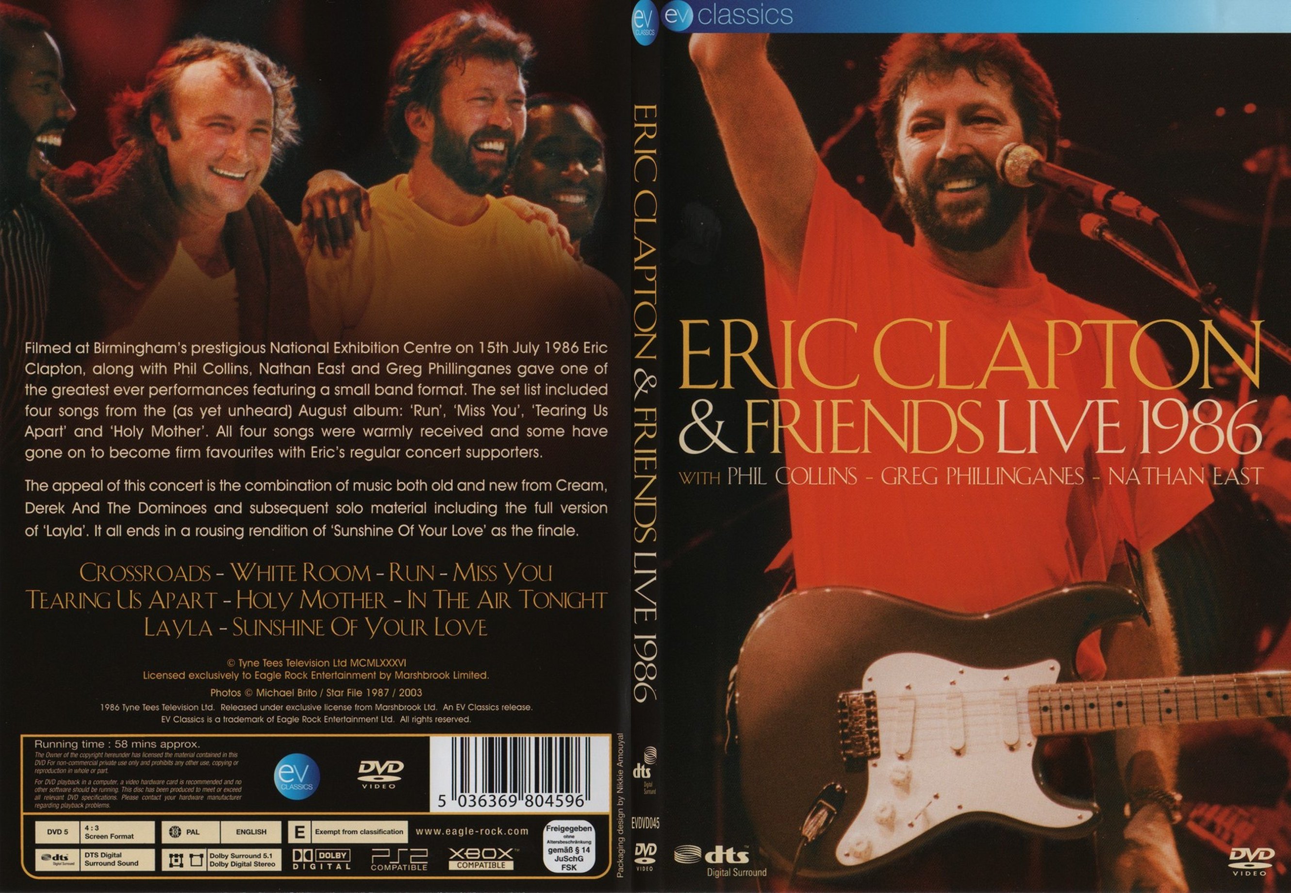 Jaquette DVD Eric Clapton & Friends Live 1986 - SLIM