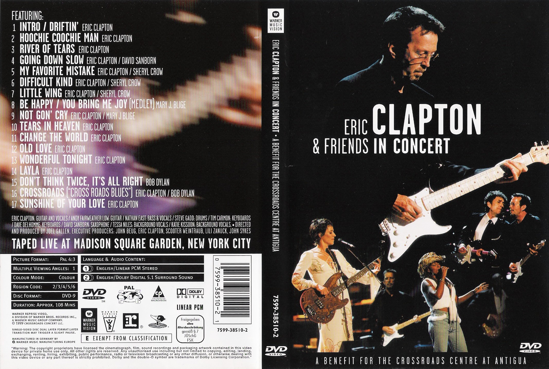 Jaquette DVD Eric Clapton and Friends in concert