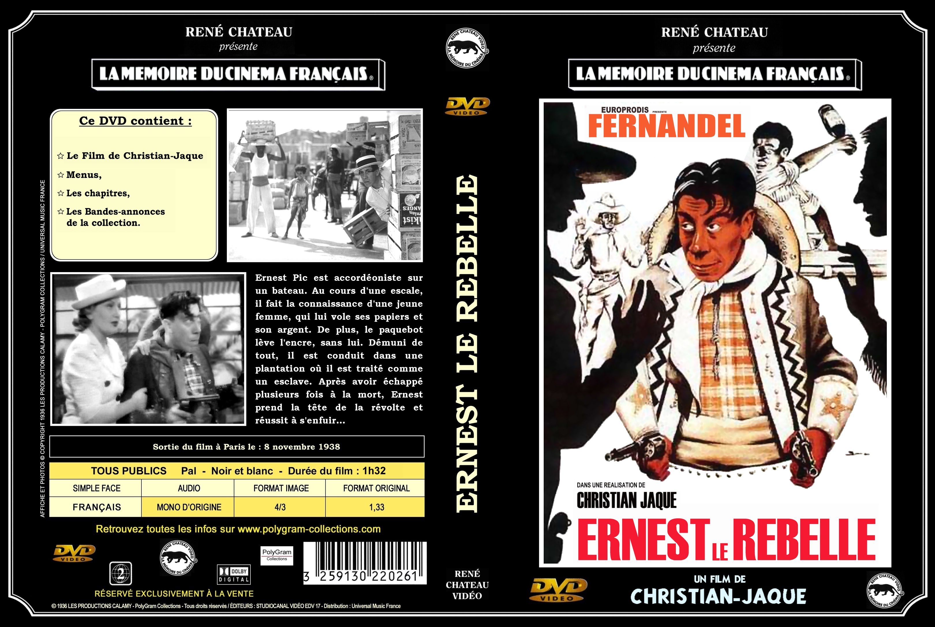 Jaquette DVD Ernest le rebelle custom