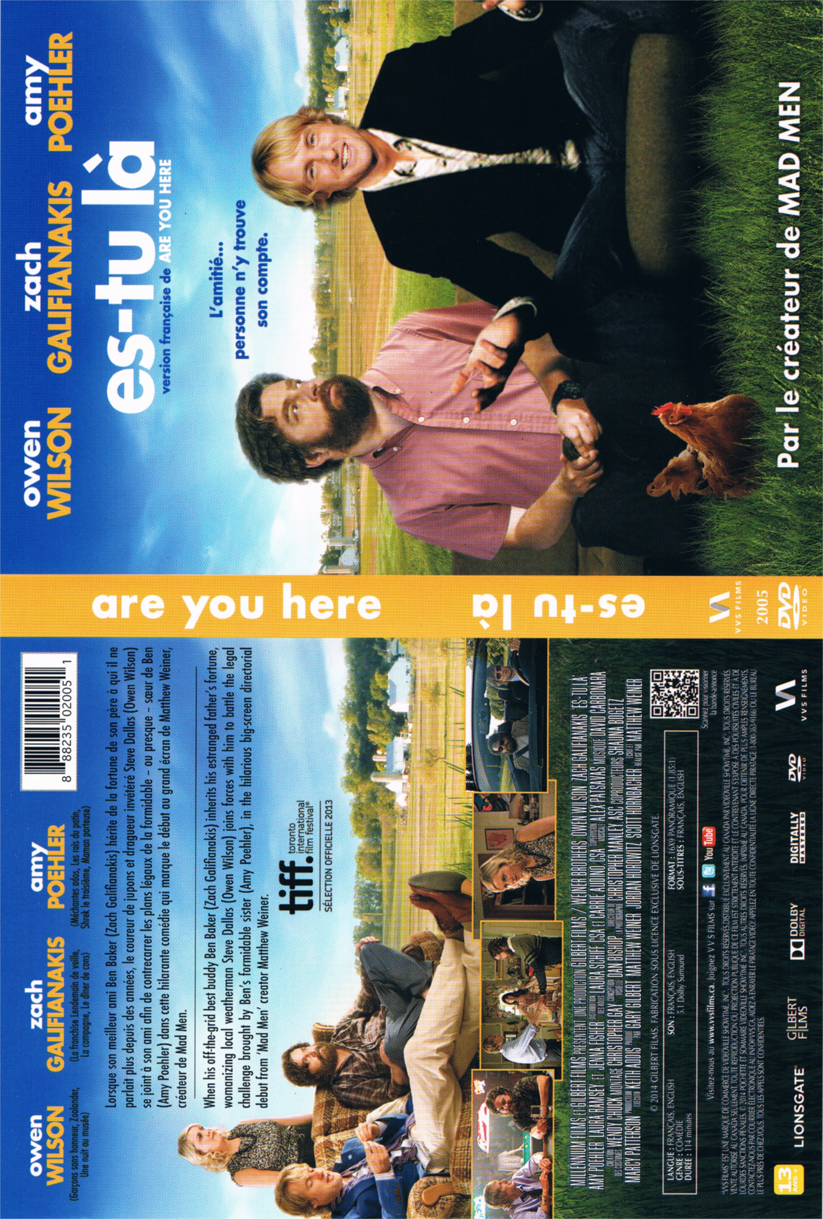 Jaquette DVD Es-tu l - Are you here (Canadienne)