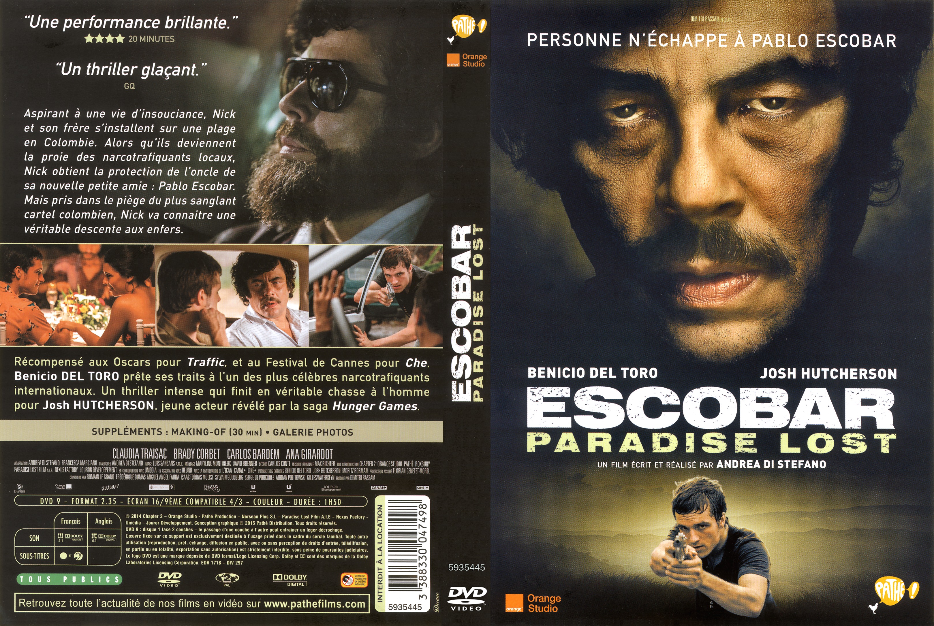 Jaquette DVD Escobar Paradise Lost