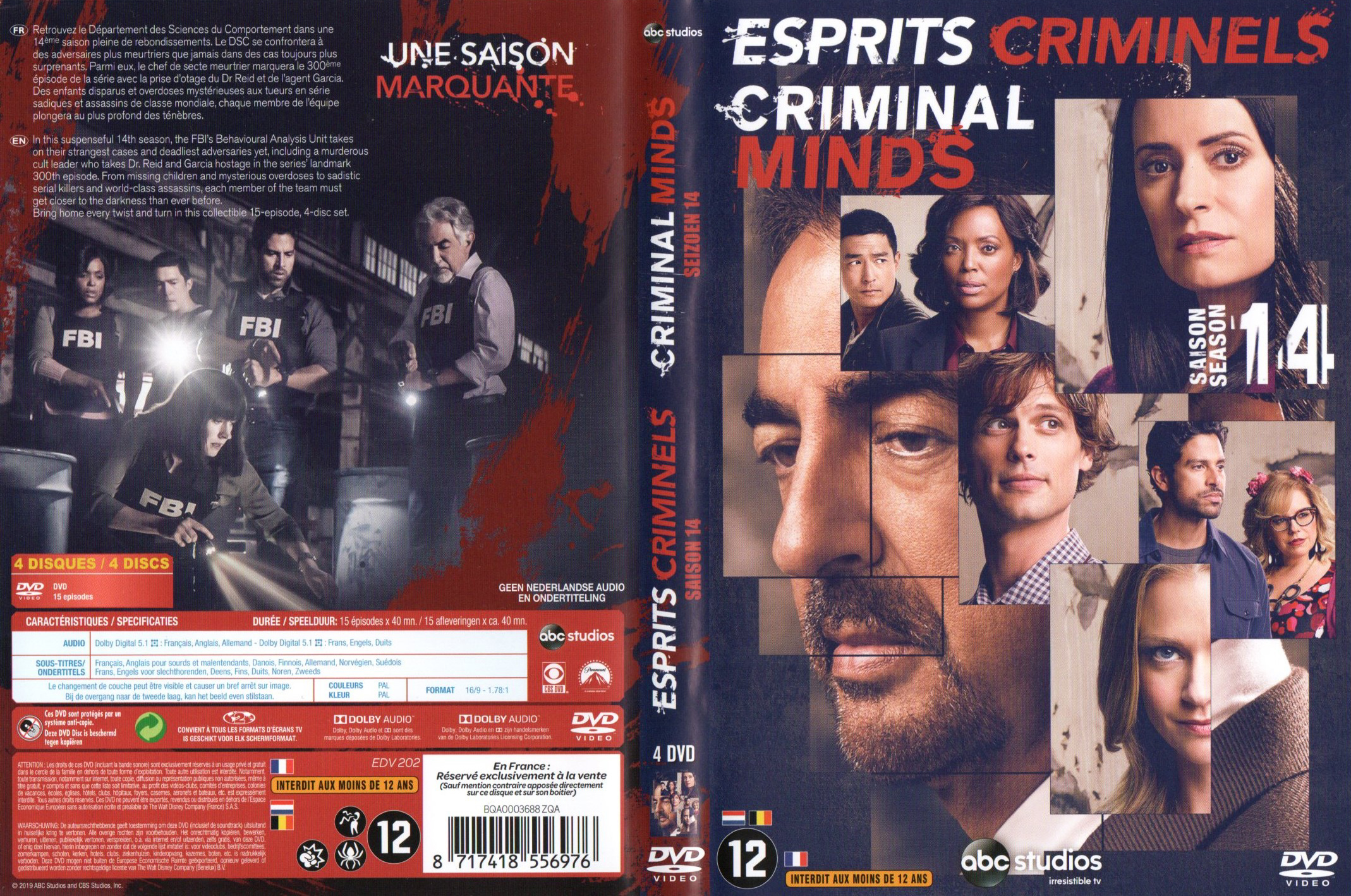 Jaquette DVD Esprits Criminels Saison 14