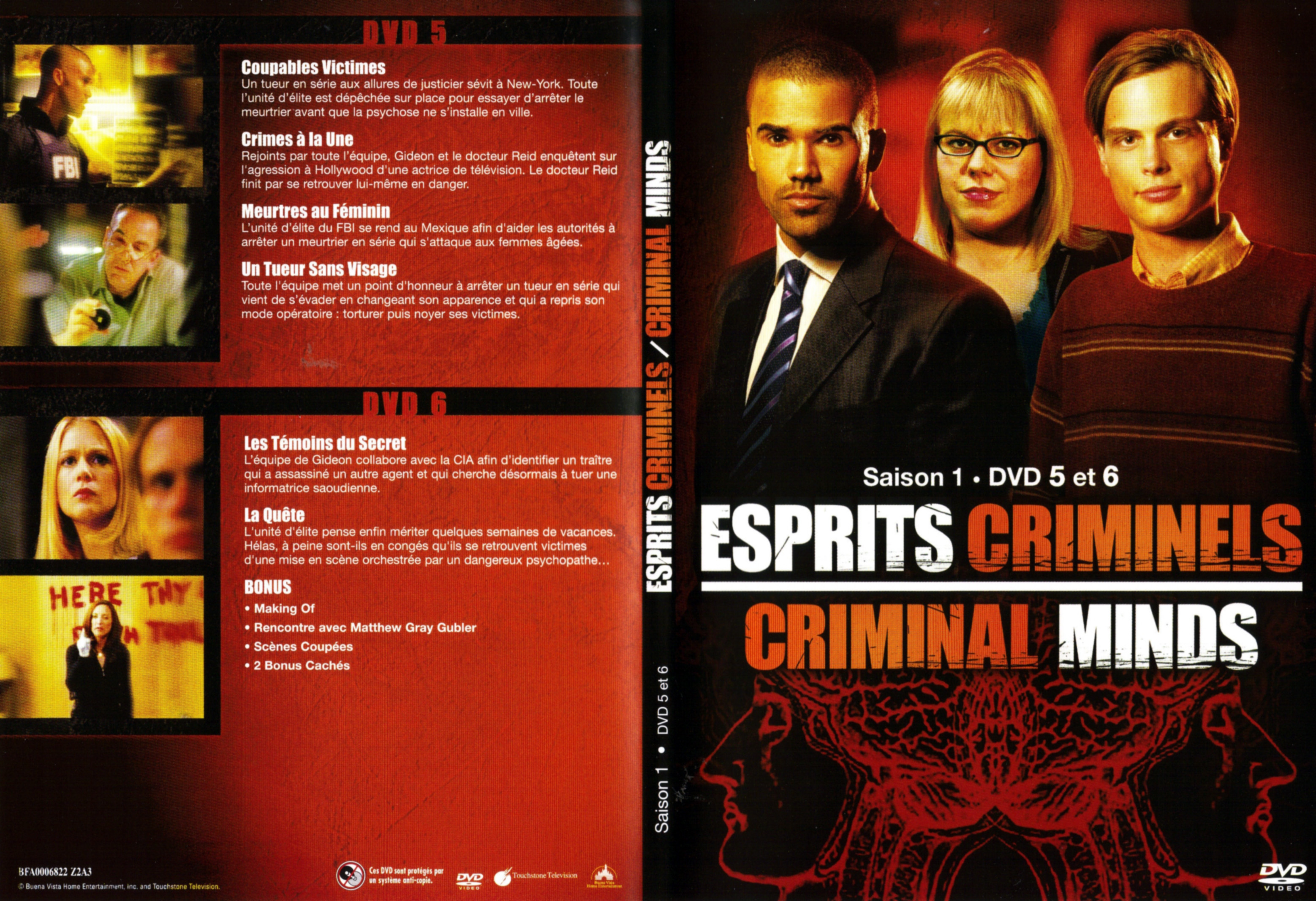 Jaquette DVD Esprits criminels Saison 1 DVD 3