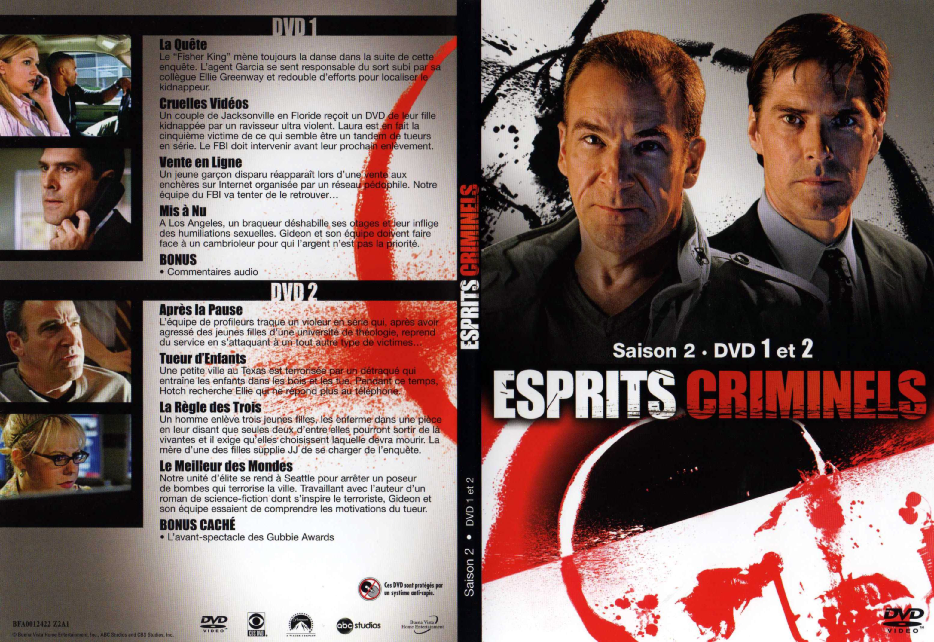 Jaquette DVD Esprits criminels Saison 2 DVD 1