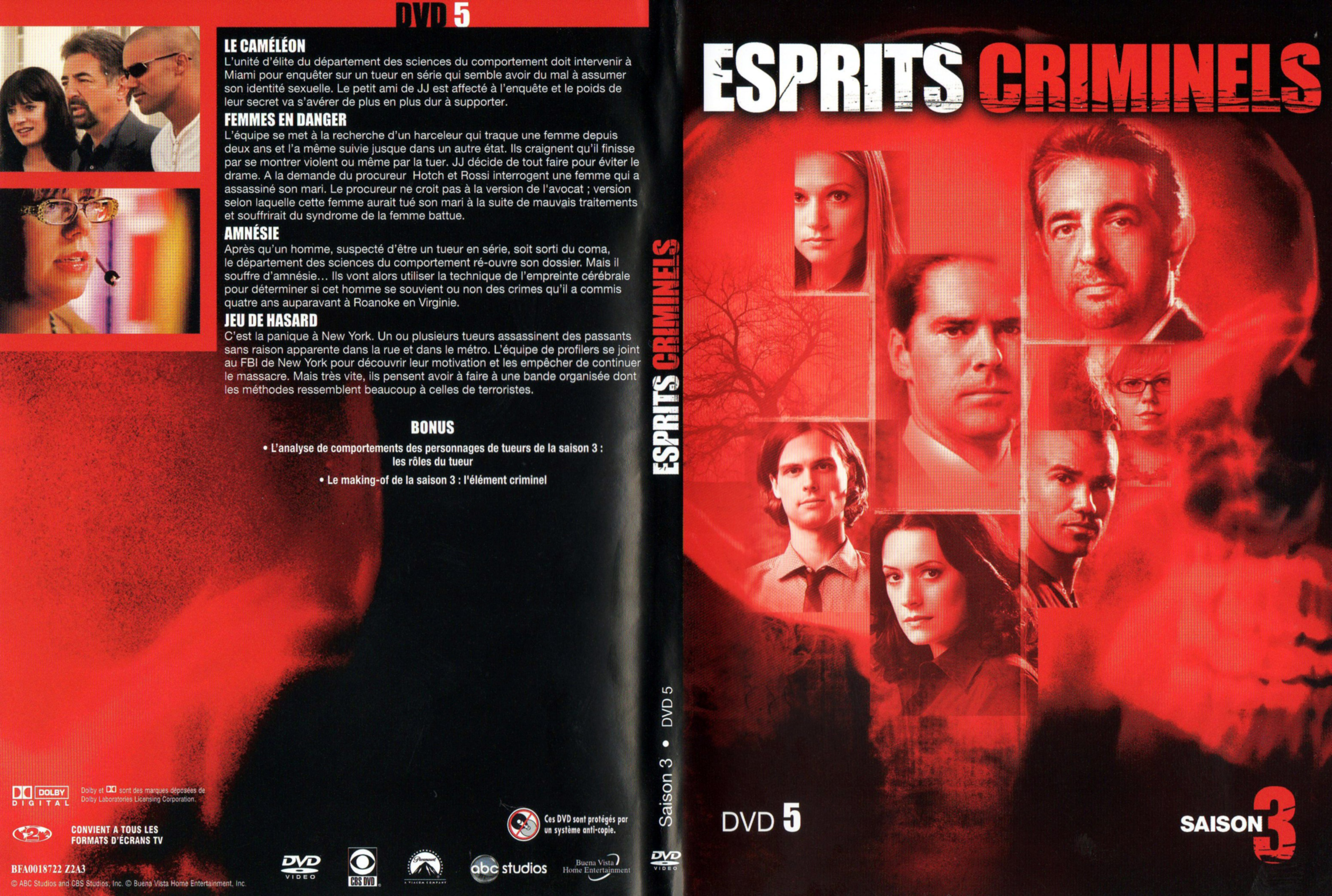 Jaquette DVD Esprits criminels Saison 3 DVD 3