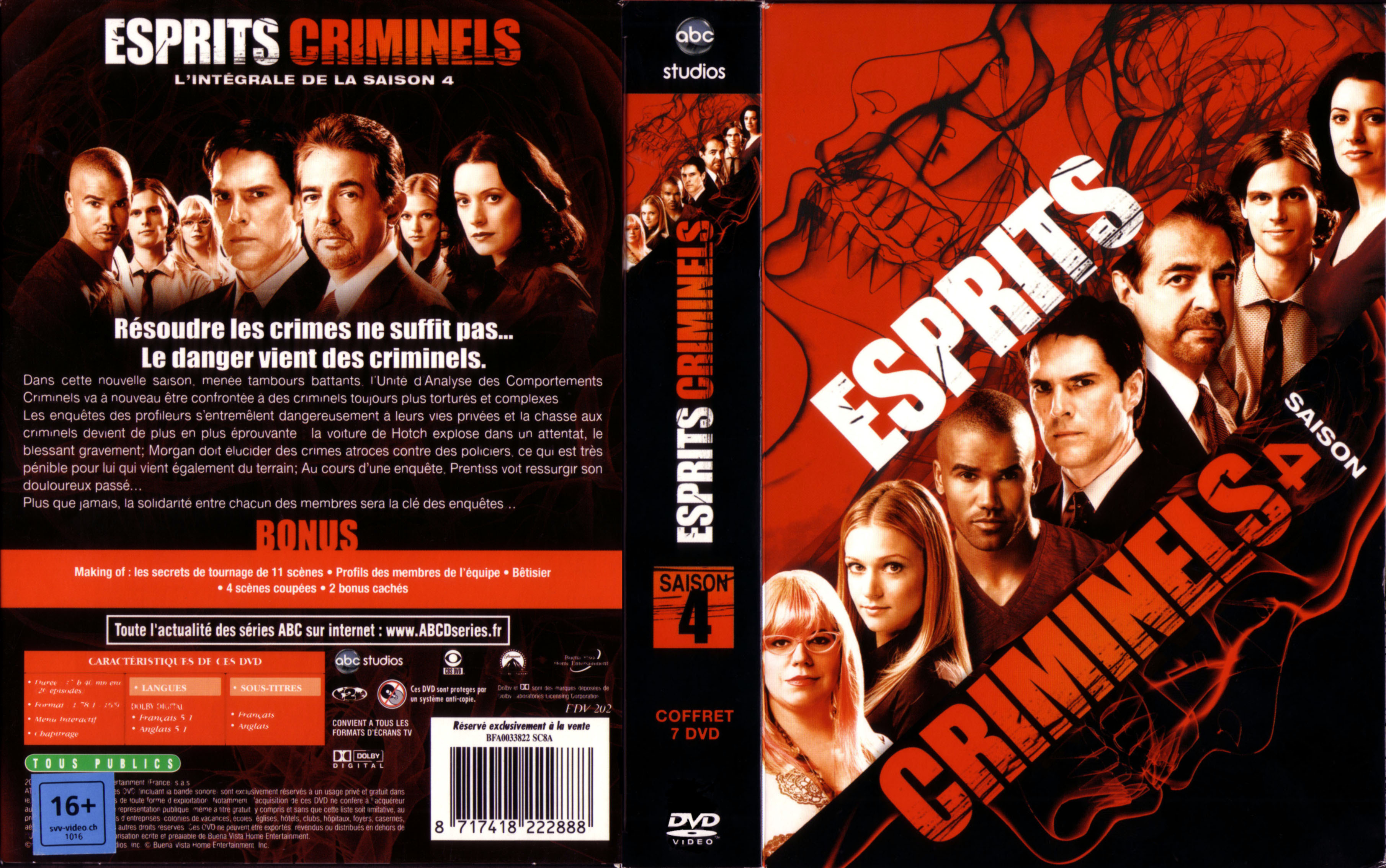 Jaquette DVD Esprits criminels Saison 4