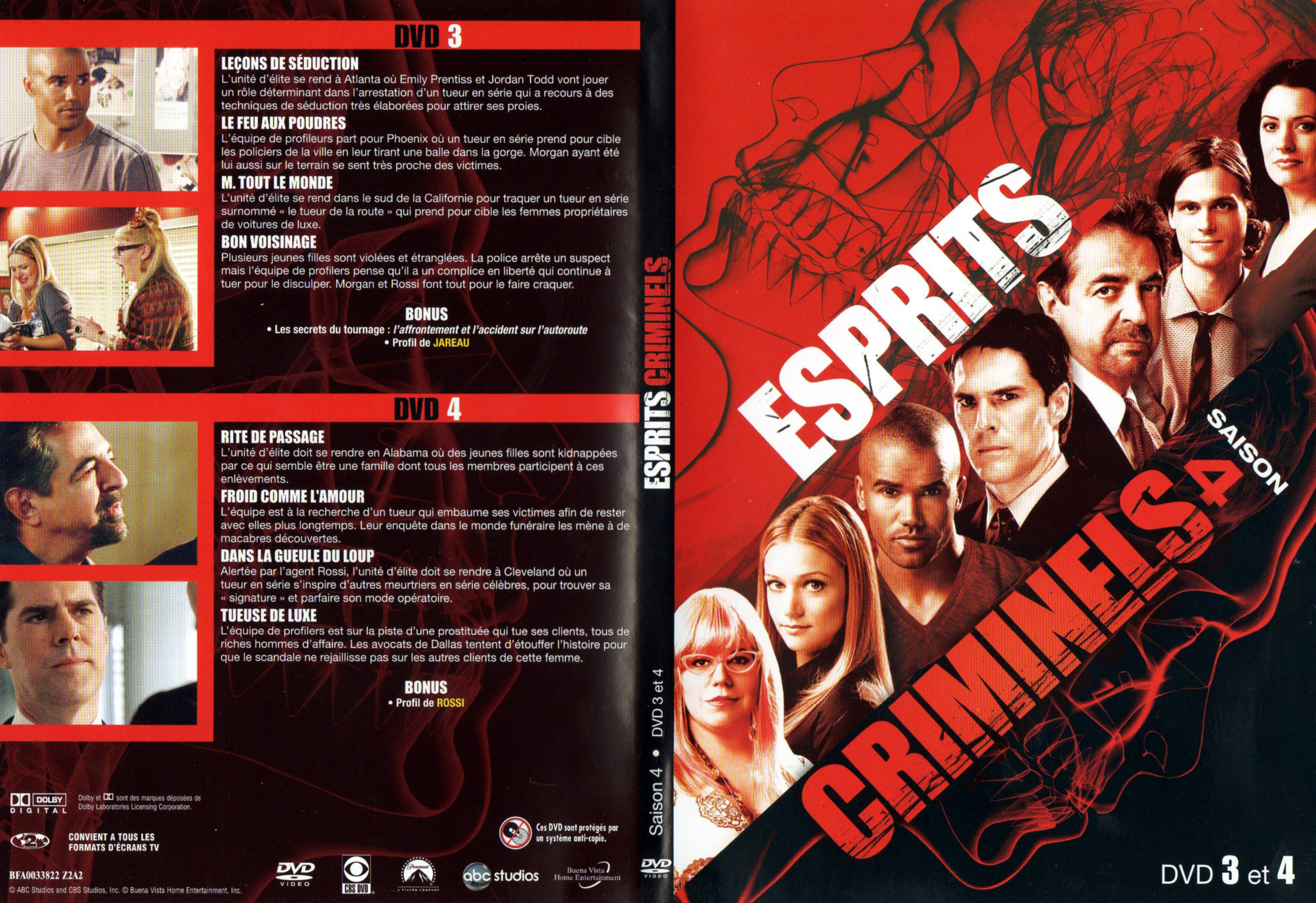 Jaquette DVD Esprits criminels Saison 4 DVD 2