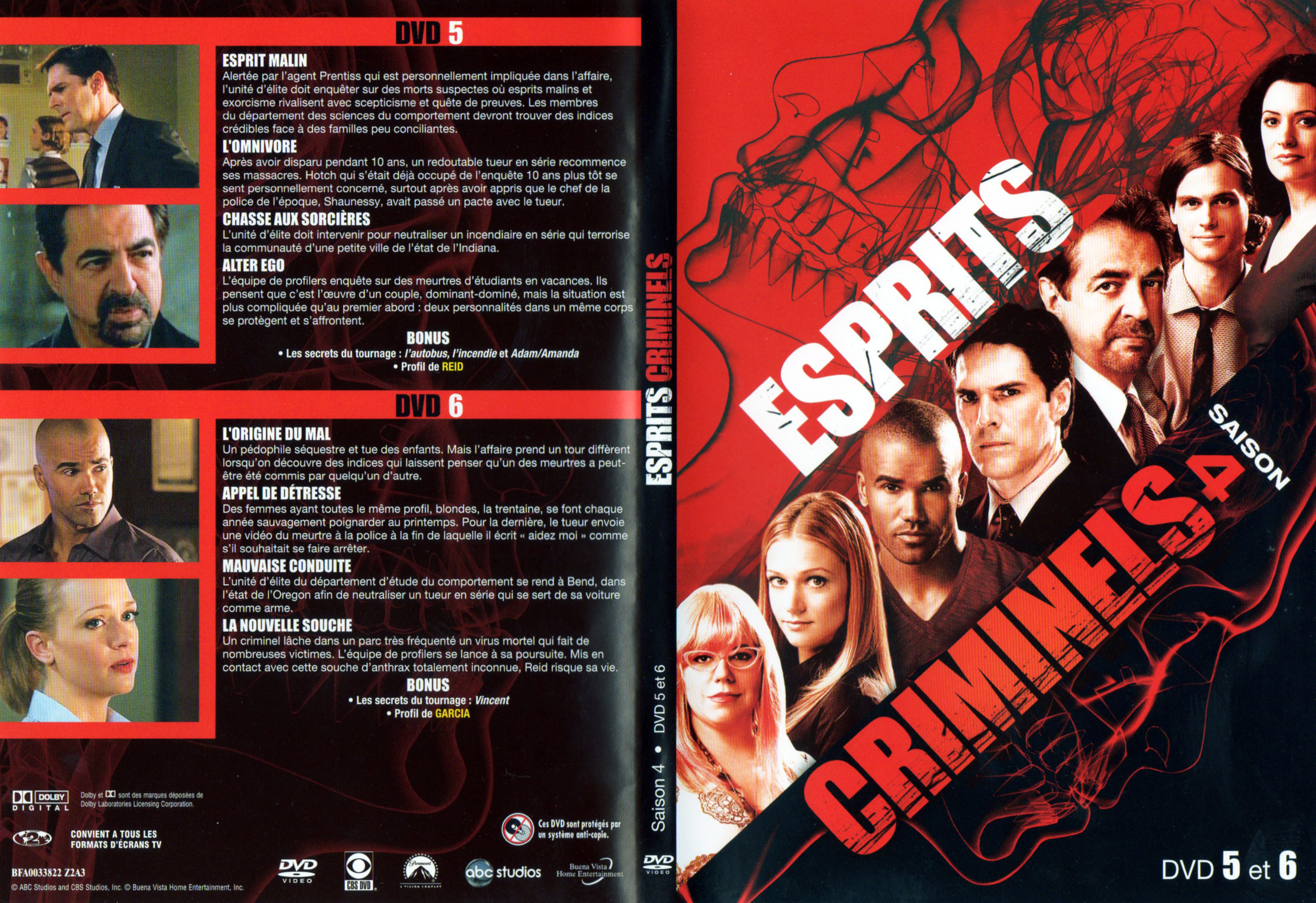 Jaquette DVD Esprits criminels Saison 4 DVD 3