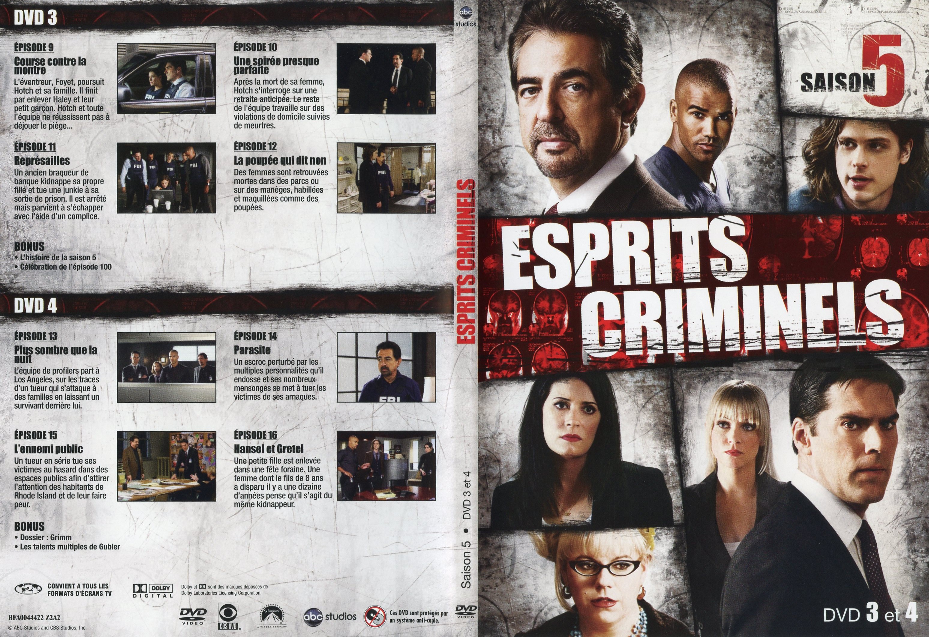 Jaquette DVD Esprits criminels Saison 5 DVD 2