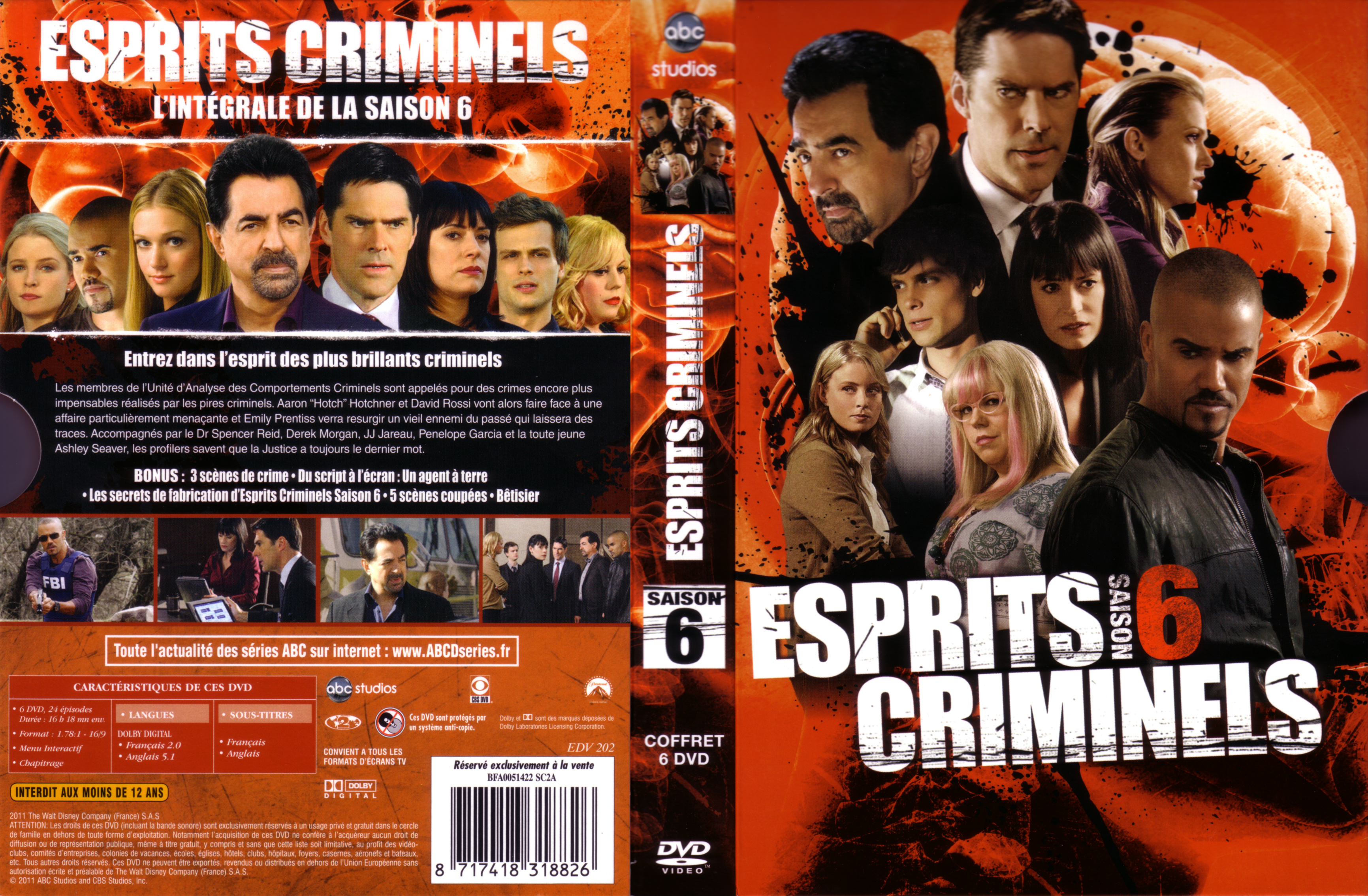 Jaquette DVD Esprits criminels Saison 6 COFFRET