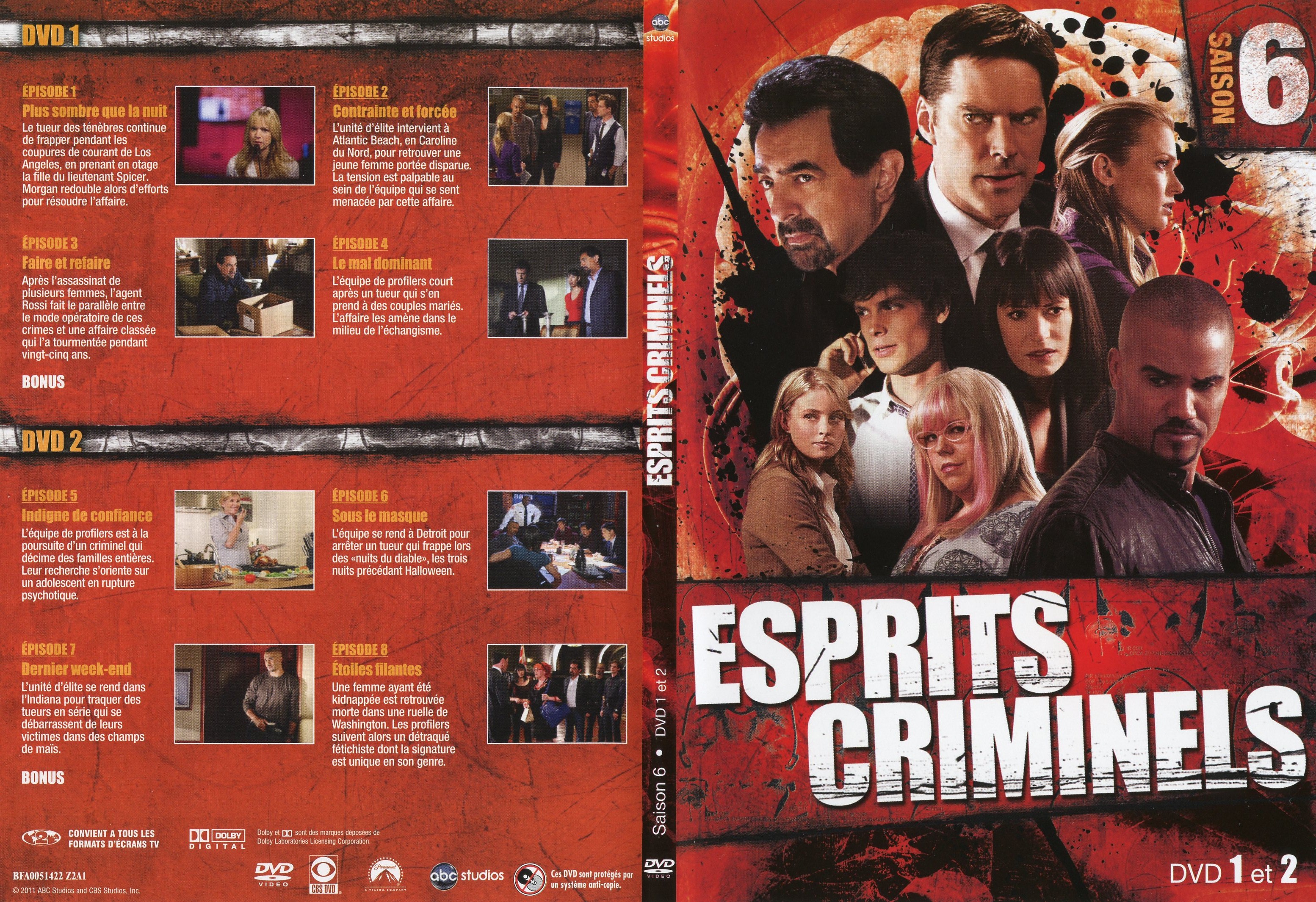 Jaquette DVD Esprits criminels Saison 6 DVD 1