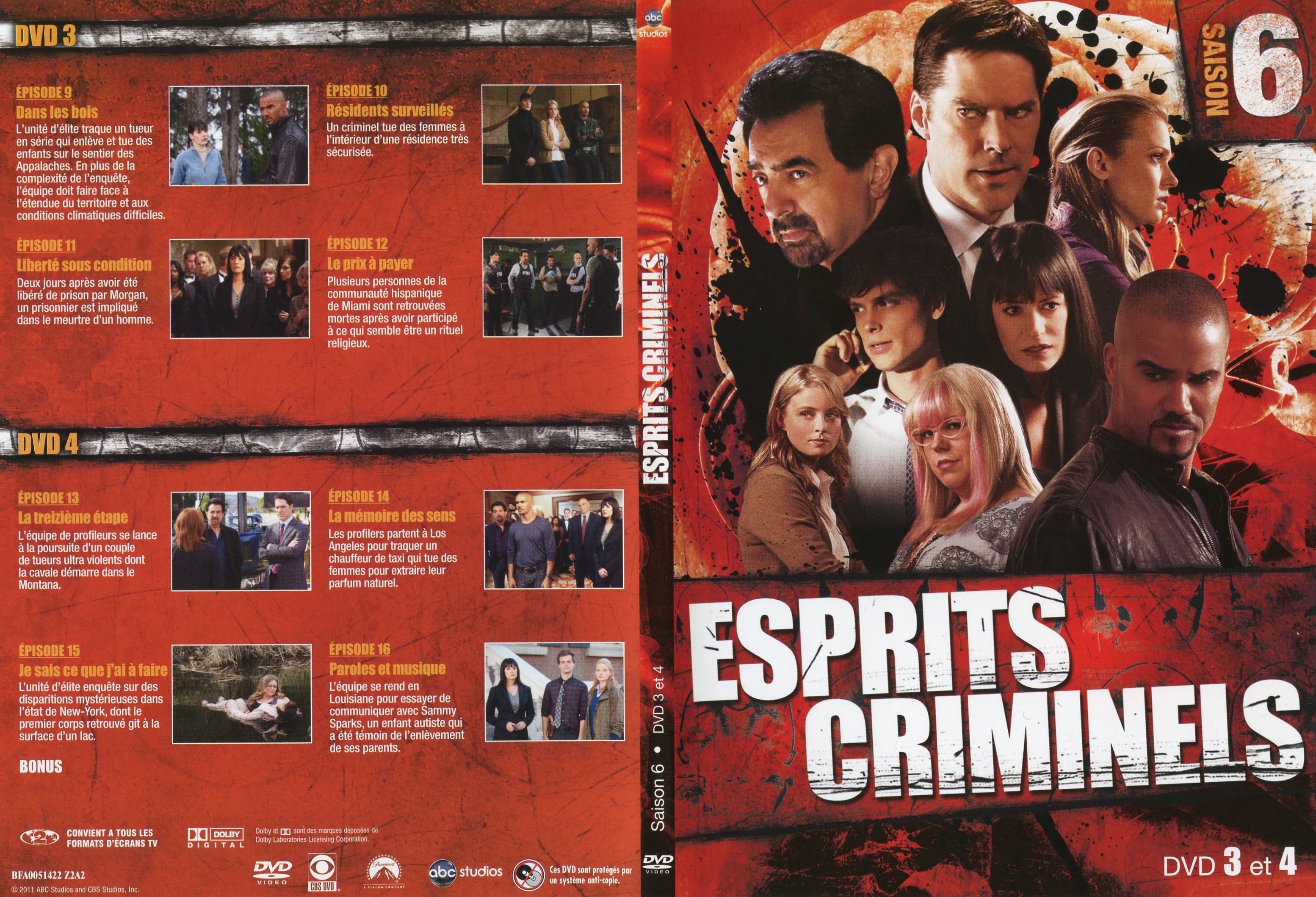 Jaquette DVD Esprits criminels Saison 6 DVD 2