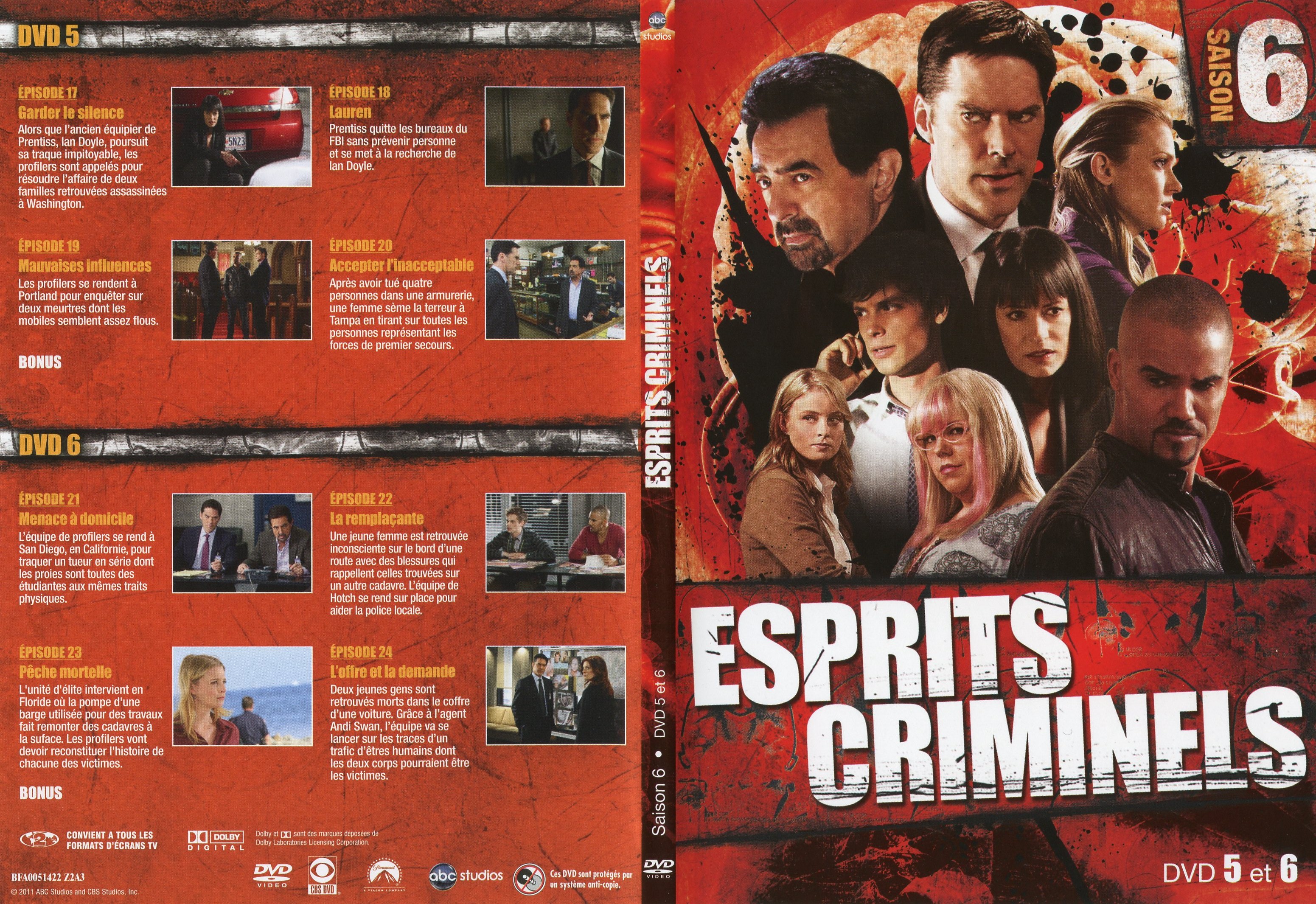 Jaquette DVD Esprits criminels Saison 6 DVD 3