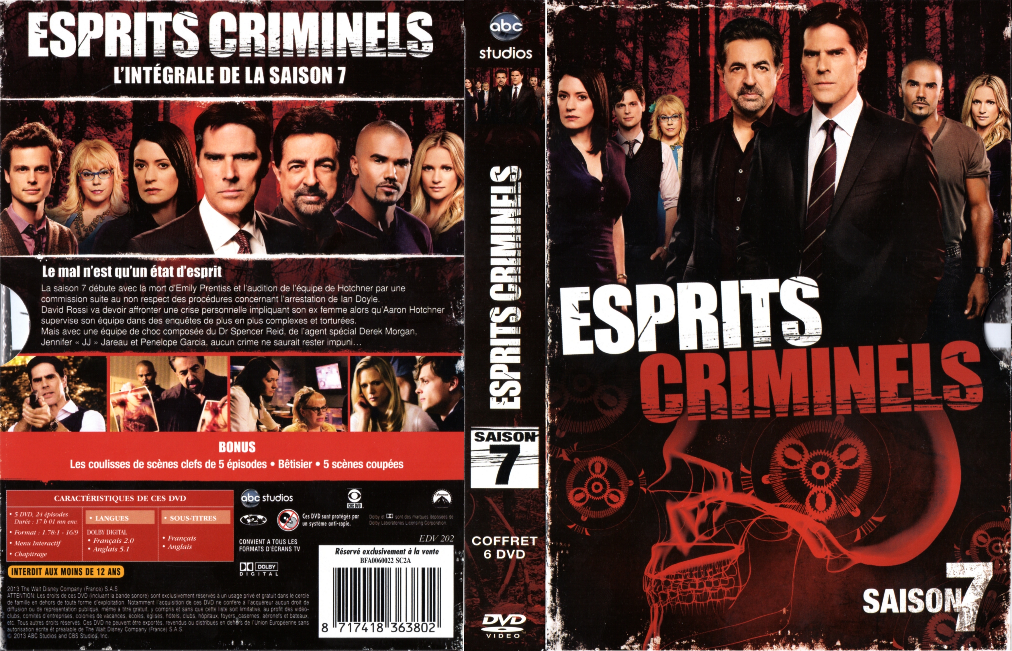 Jaquette DVD Esprits criminels Saison 7 COFFRET v2