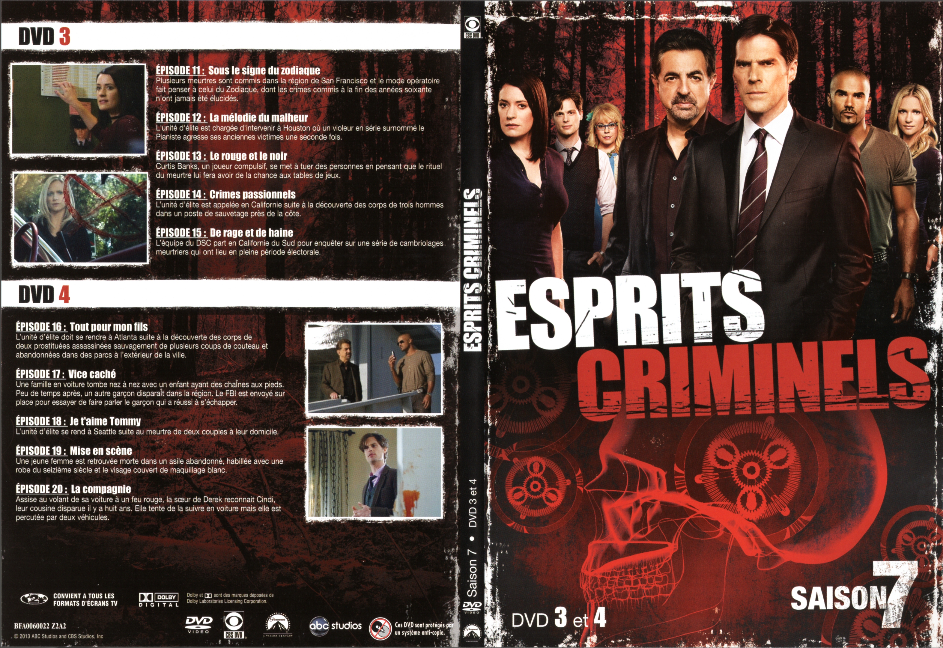 Jaquette DVD Esprits criminels Saison 7 DVD 2